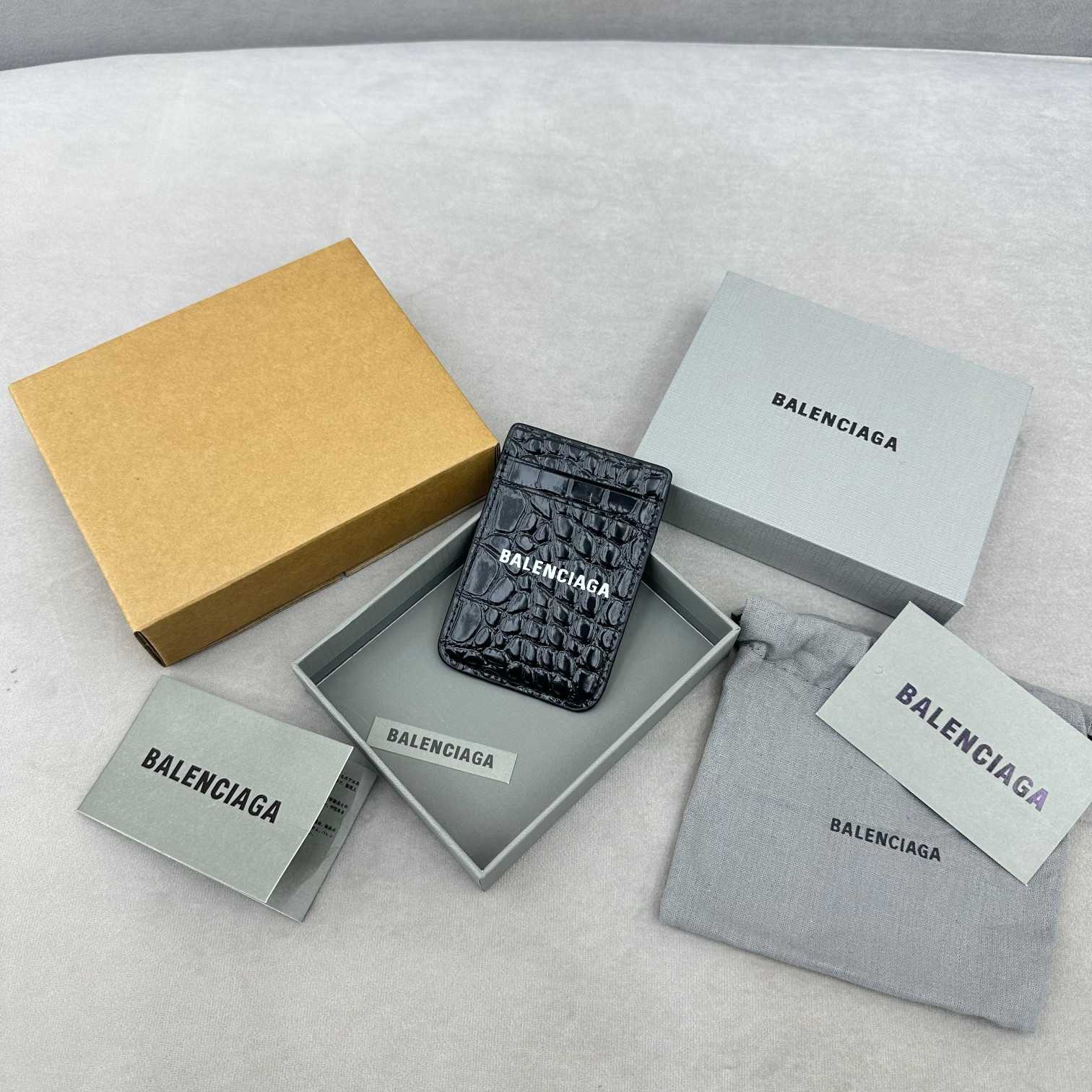 Balenciaga Cash Magnet Croc Cardholder(9.6-6.5cm) - DesignerGu