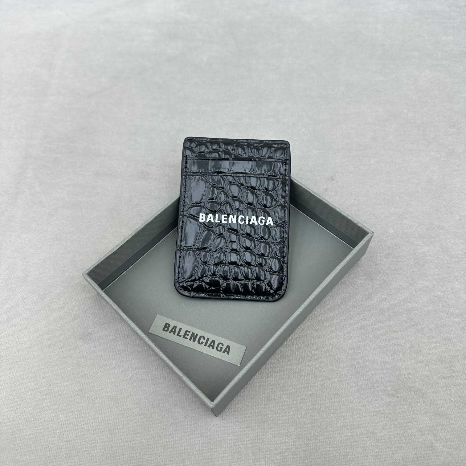 Balenciaga Cash Magnet Croc Cardholder(9.6-6.5cm) - DesignerGu