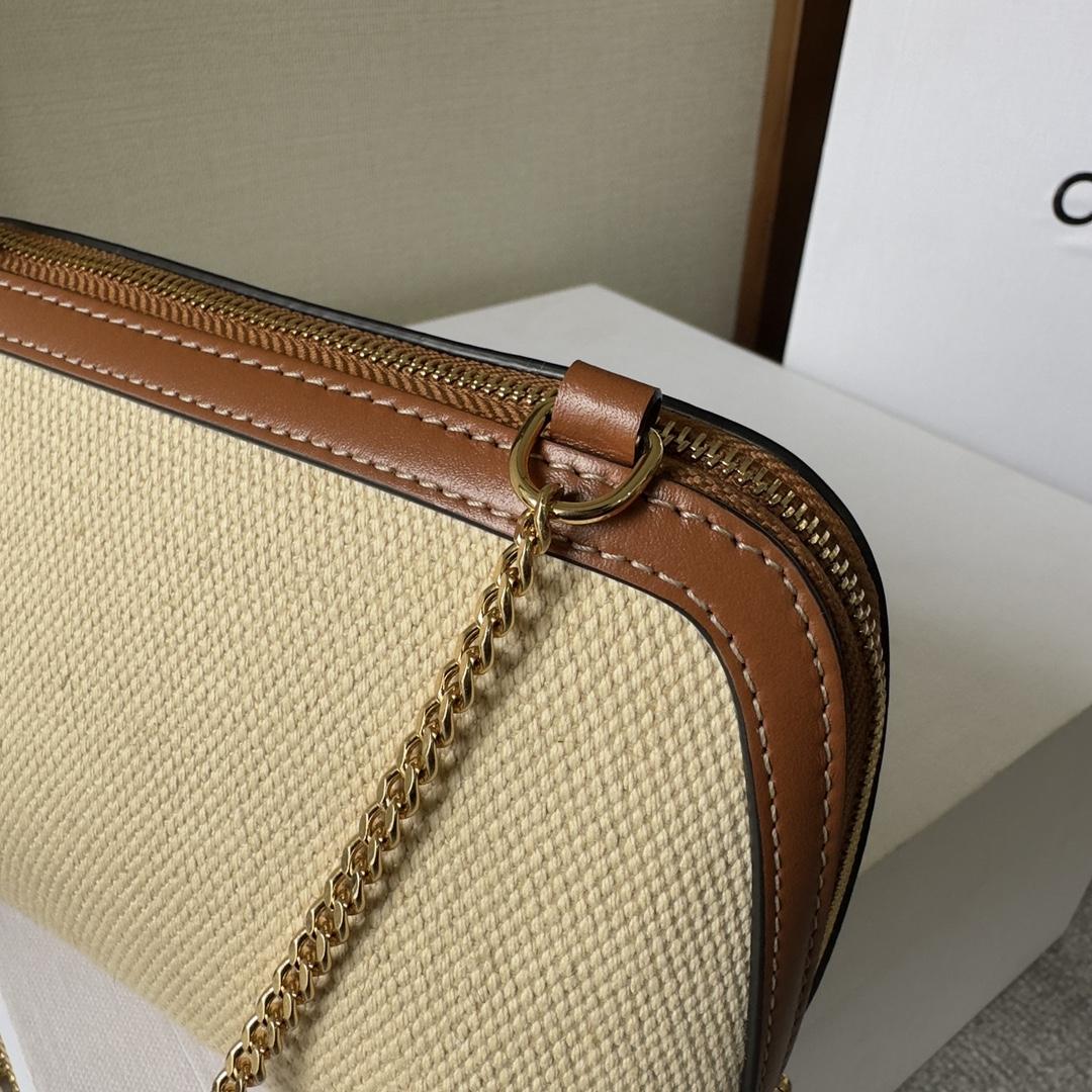 Celine Clutch On Chain Cuir Triomphe Natural / Tan - DesignerGu