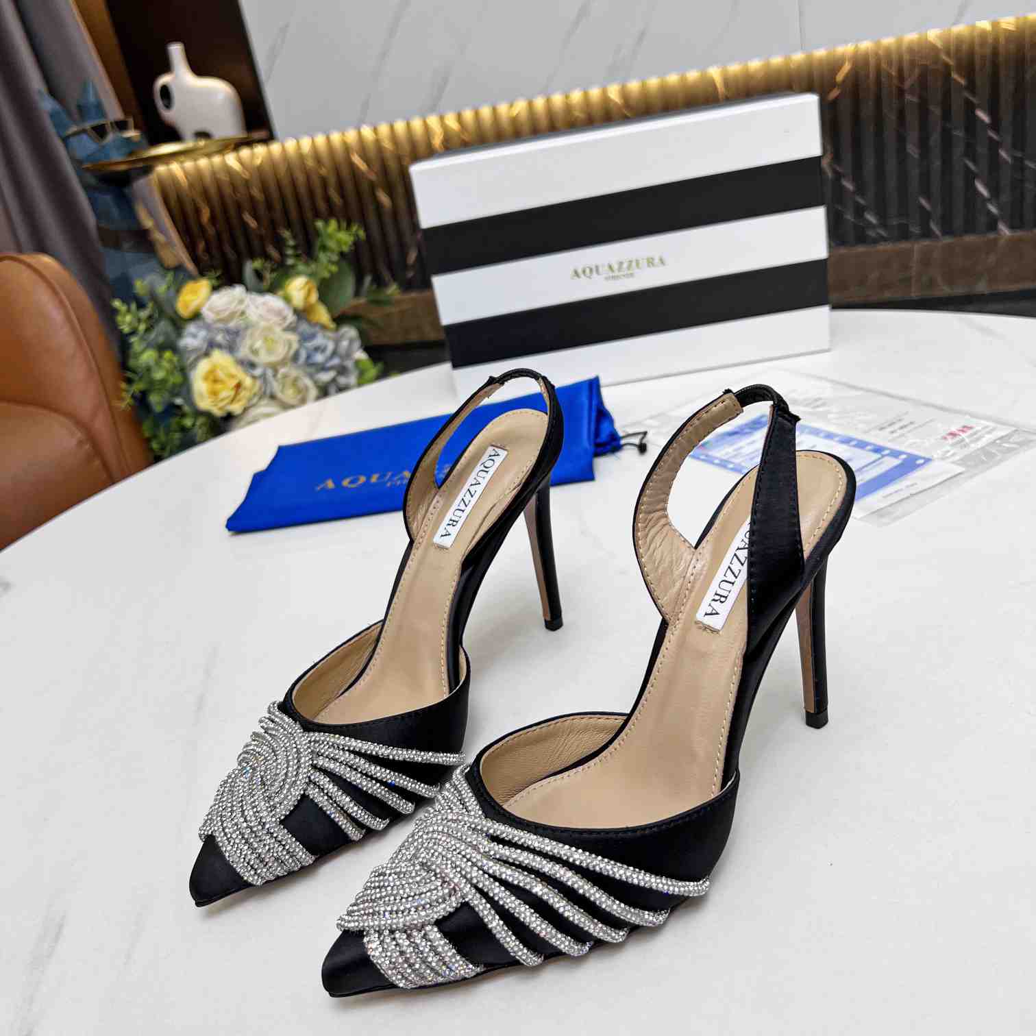 Aquazzura Gatsby Sling Satin - DesignerGu