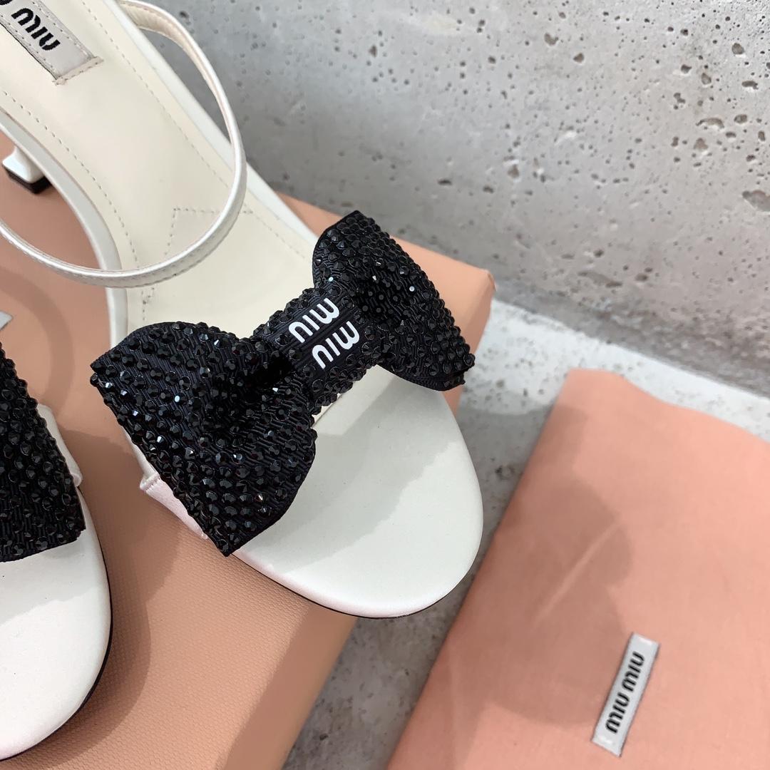 Miu Miu Satin Bow Sandals - DesignerGu