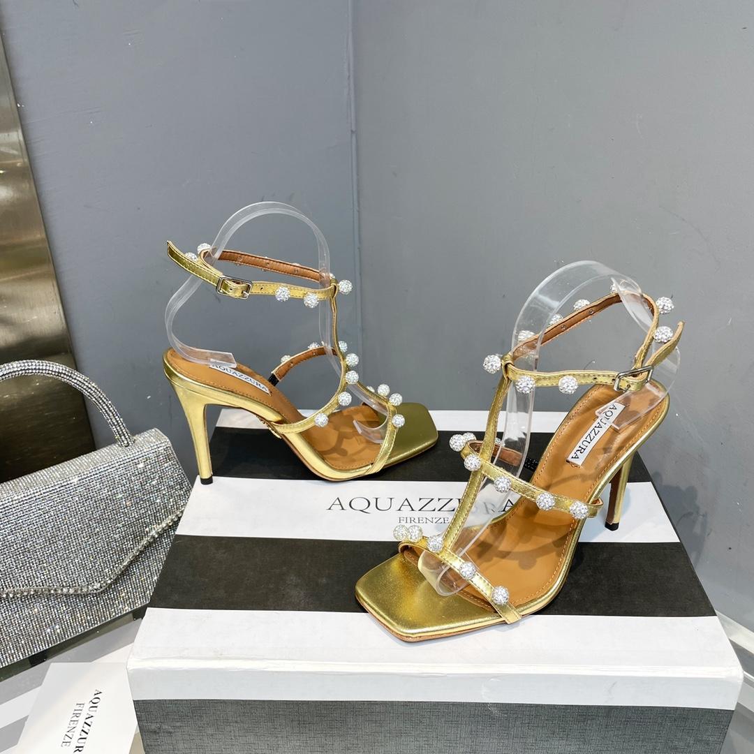 Aquazzura Cha Cha Cha Crystal Sandal  95 - DesignerGu