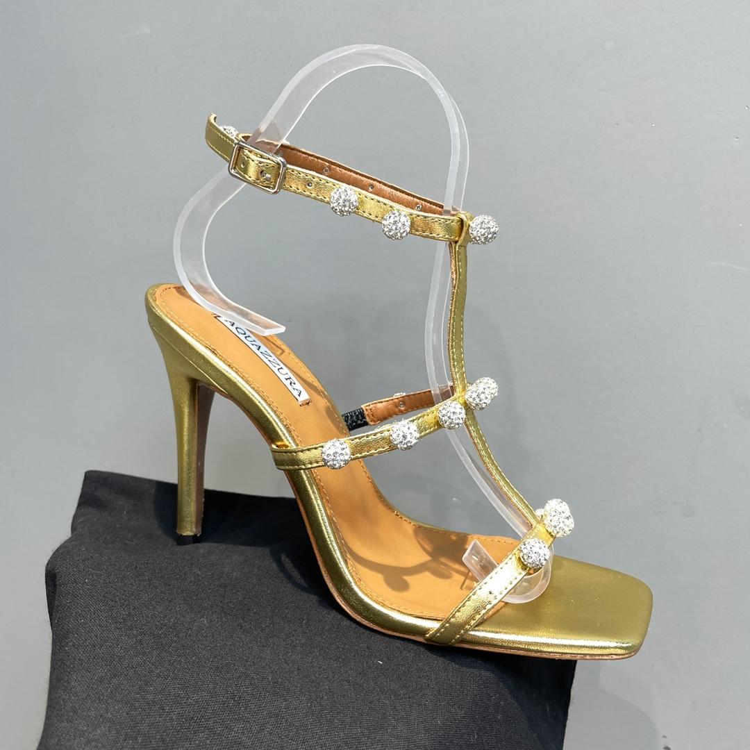 Aquazzura Cha Cha Cha Crystal Sandal  95 - DesignerGu