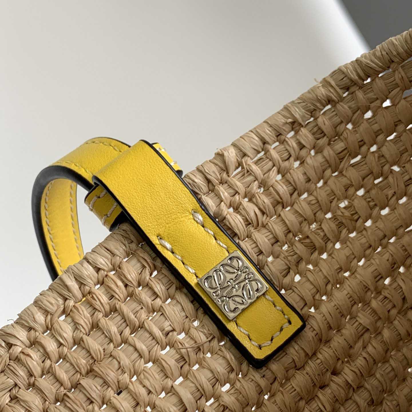 Loewe Small Square Basket bag In Raffia And Calfskin (30*21*11cm) - DesignerGu