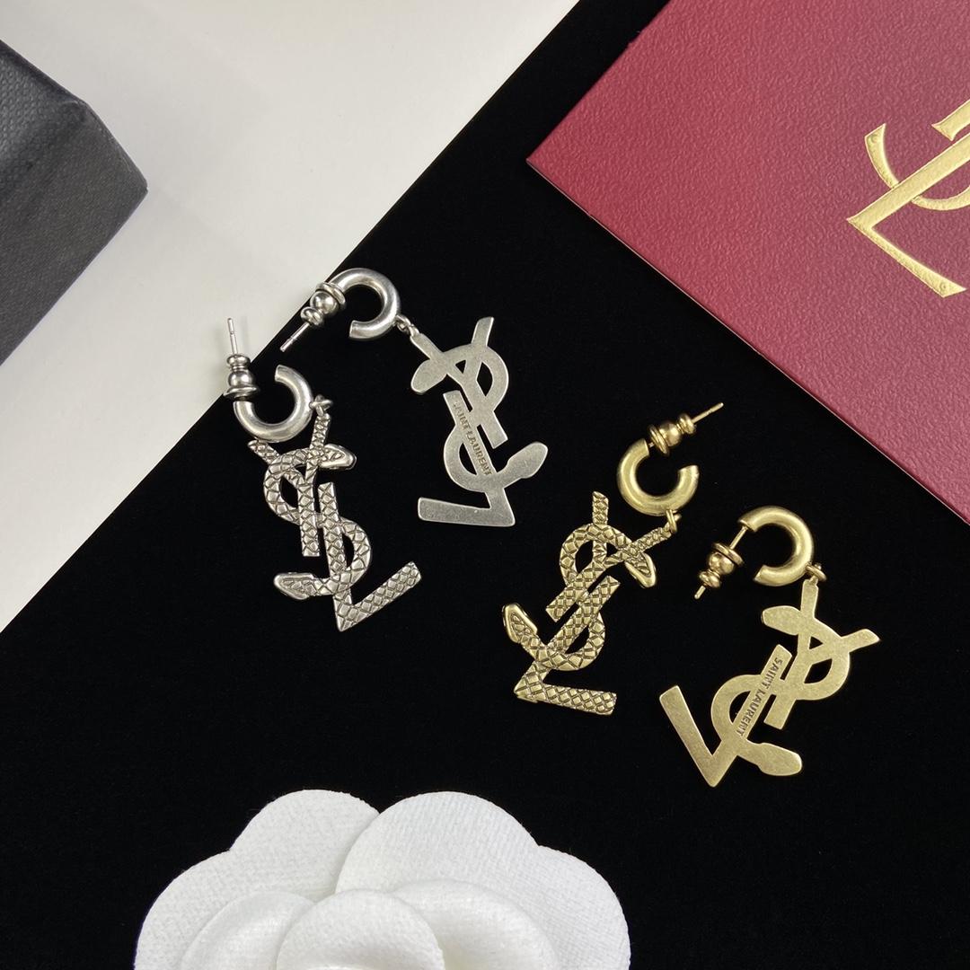 Saint Laurent YSL Logo Earrings - DesignerGu