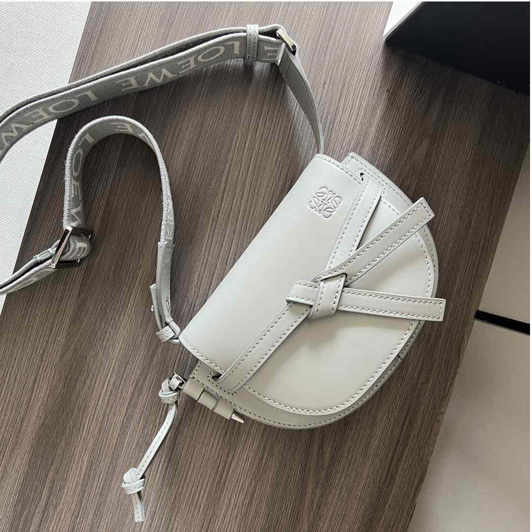 Loewe Mini Gate Dual Bag In Soft Calfskin And Jacquard - DesignerGu