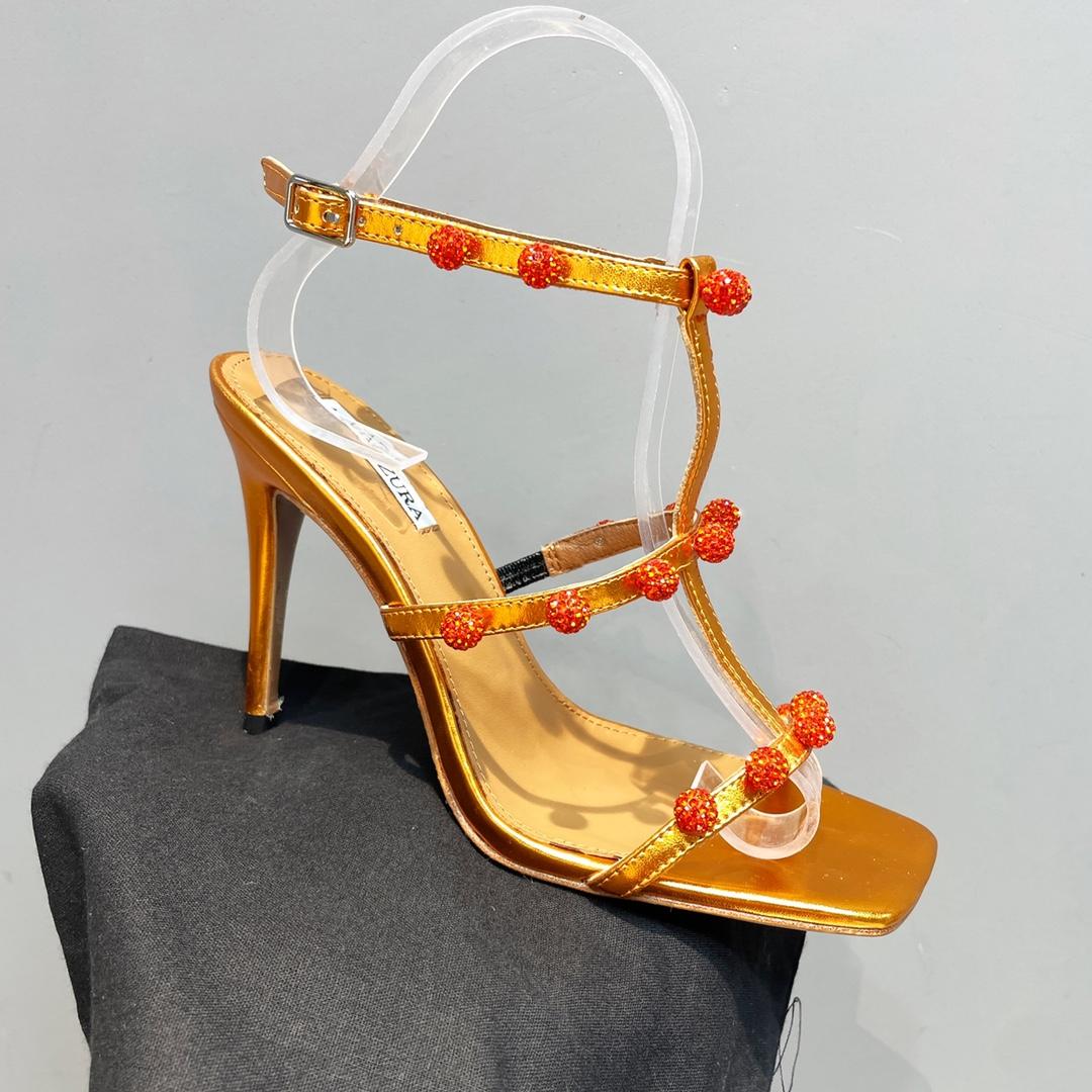 Aquazzura Cha Cha Cha Crystal Sandal  95 - DesignerGu