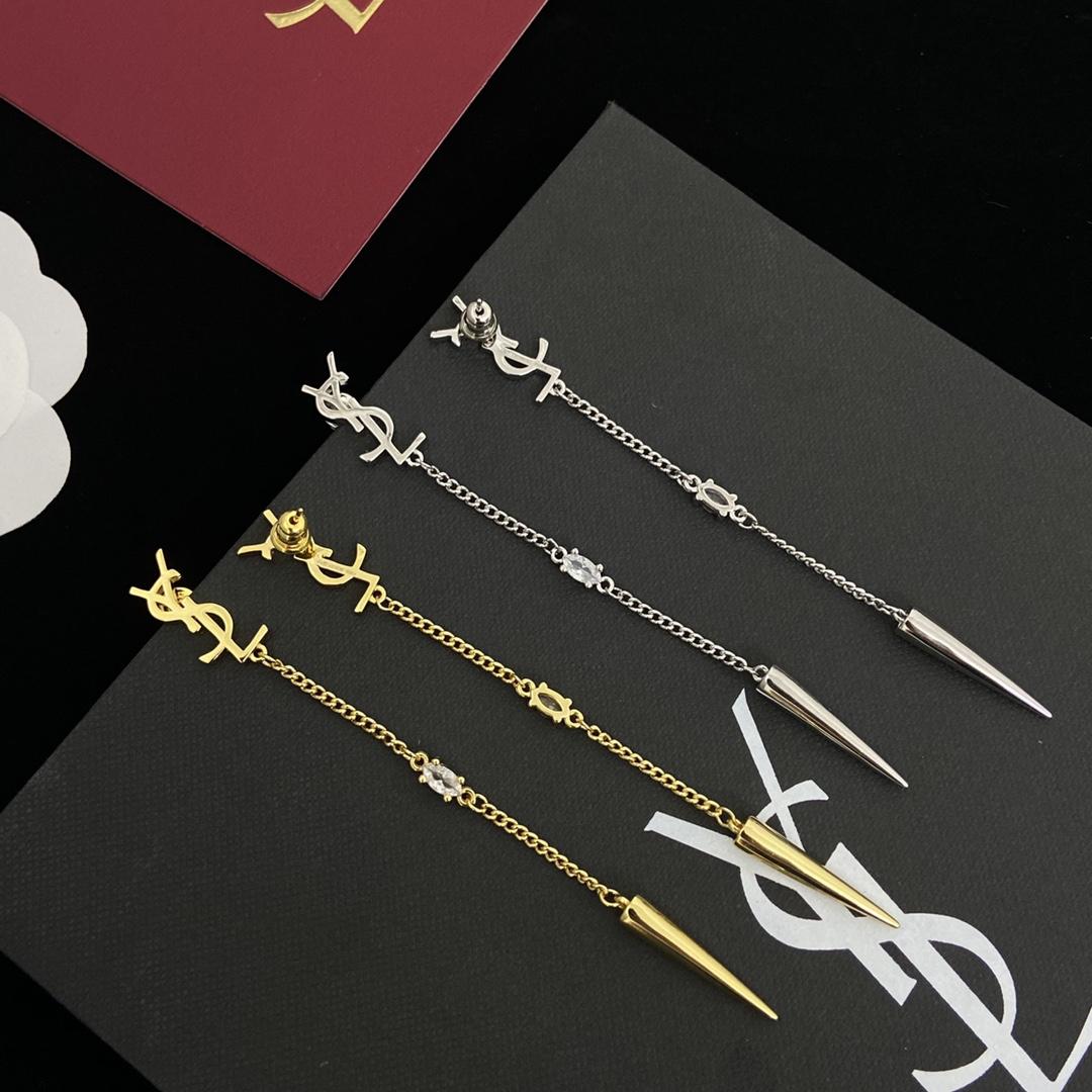 Saint Laurent YSL Logo Earrings - DesignerGu