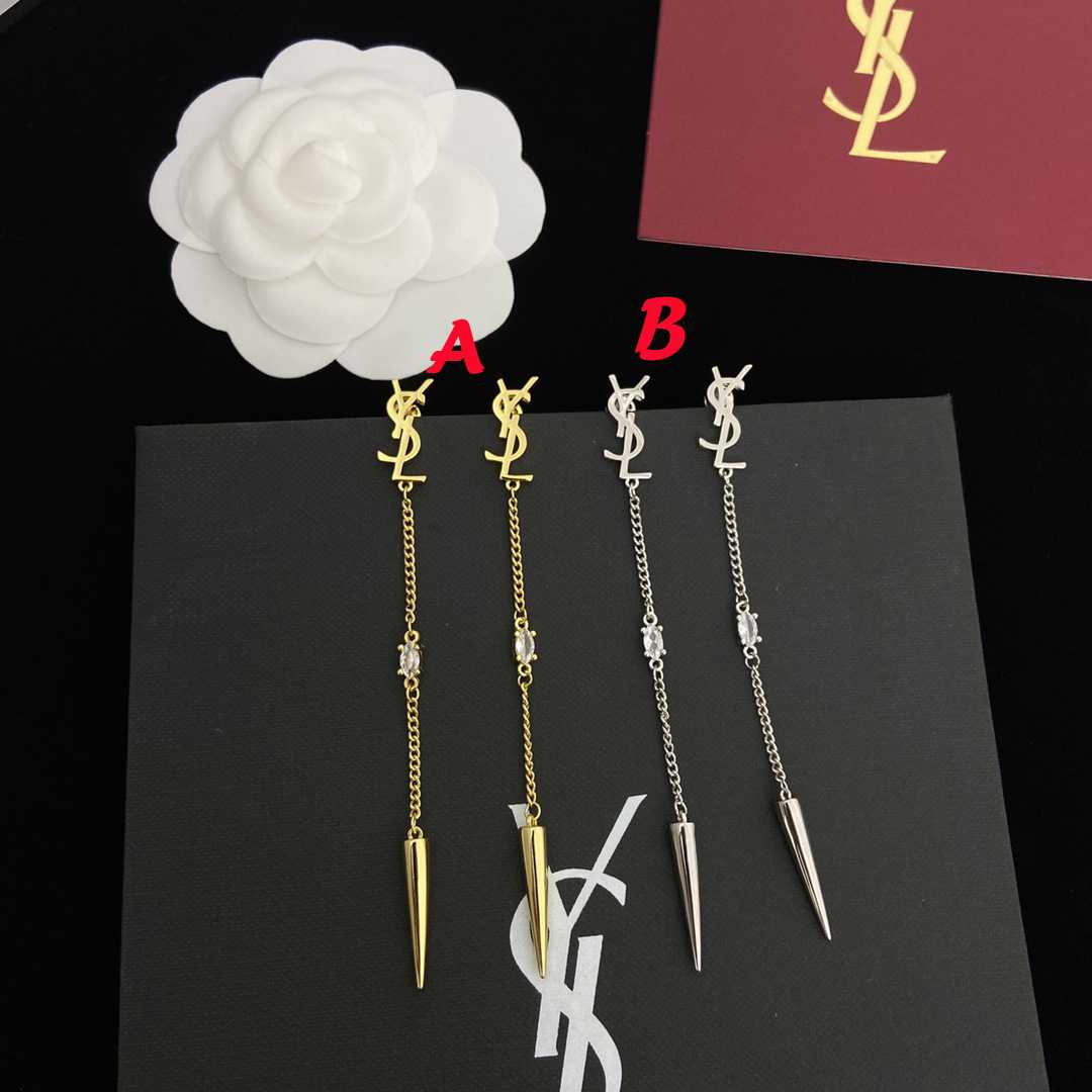 Saint Laurent YSL Logo Earrings - DesignerGu