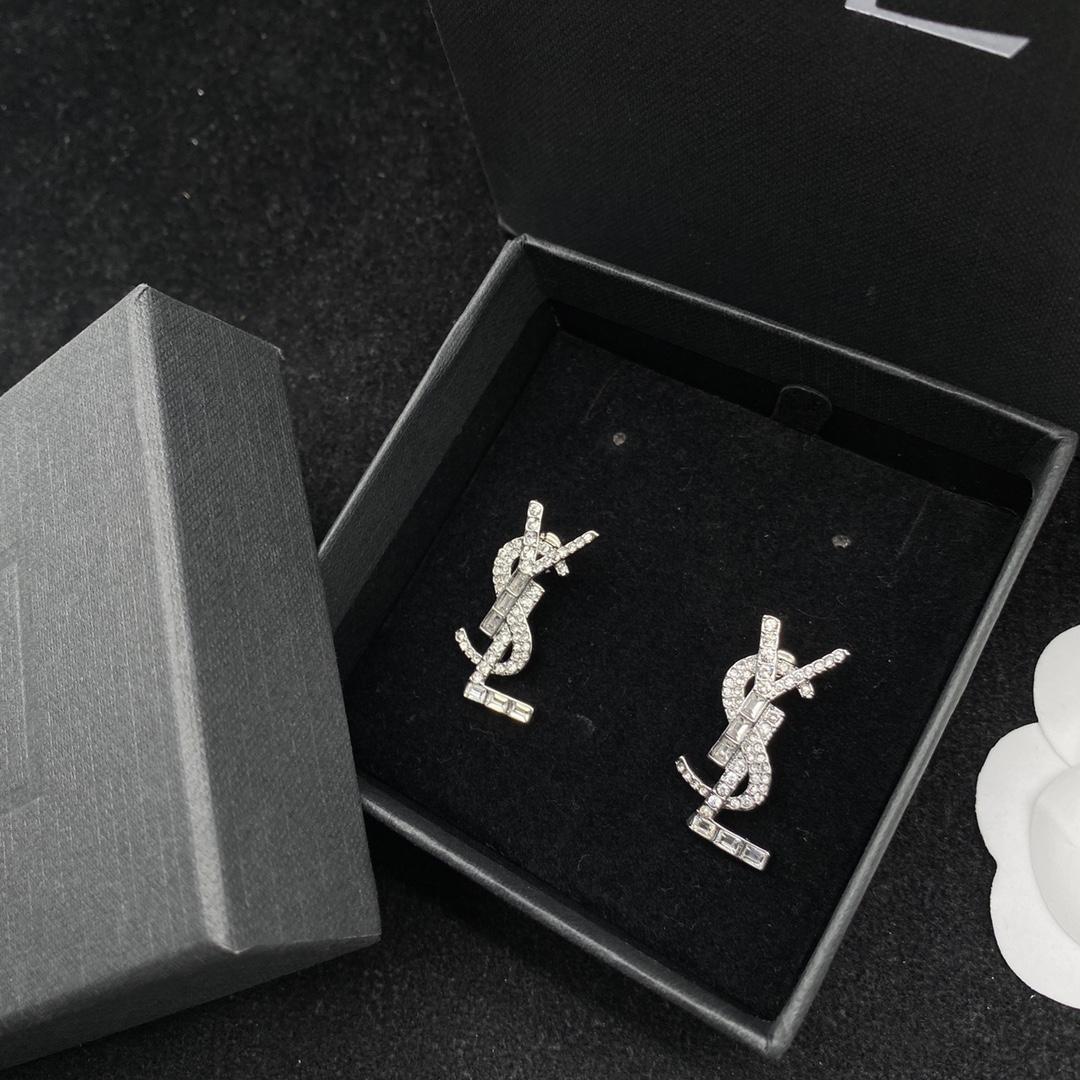 Saint Laurent YSL Logo Earrings - DesignerGu