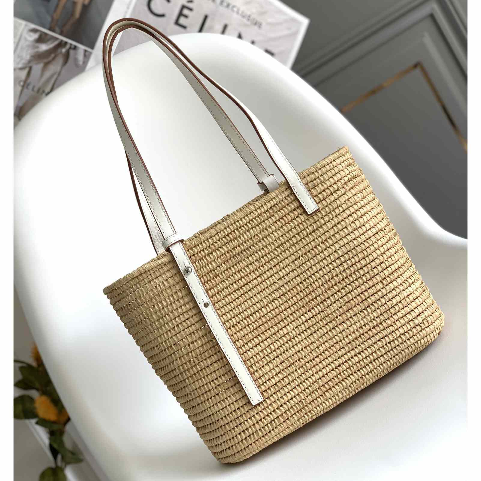 Loewe Small Square Basket bag In Raffia And Calfskin (30*21*11cm) - DesignerGu