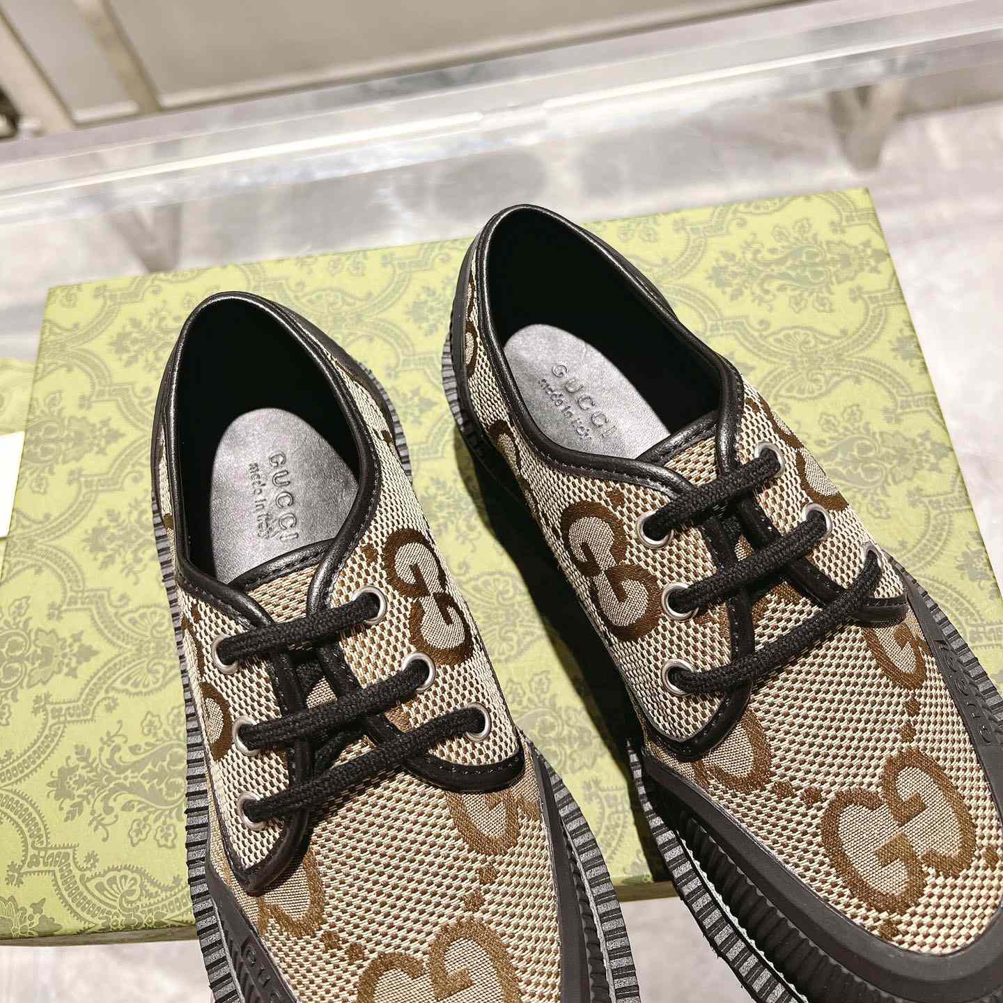 Gucci Maxi GG Lace-Up Shoe - DesignerGu