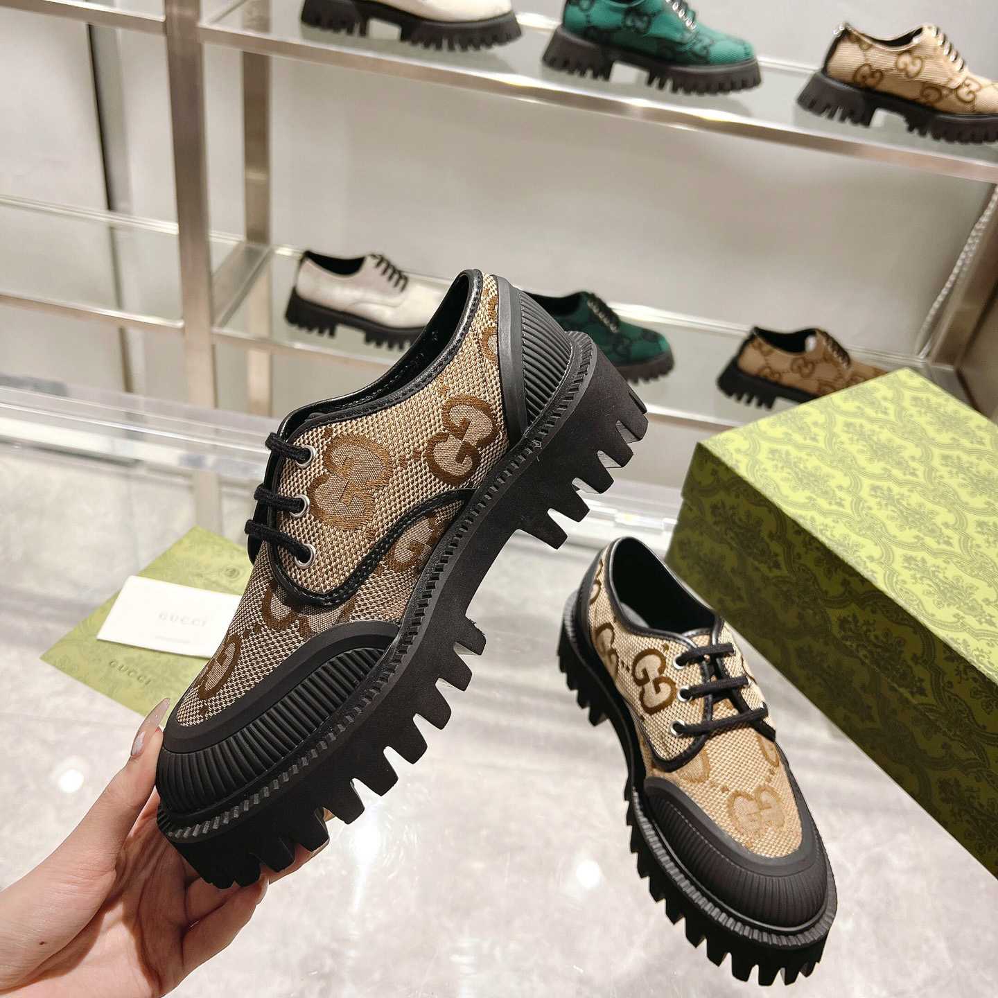 Gucci Maxi GG Lace-Up Shoe - DesignerGu