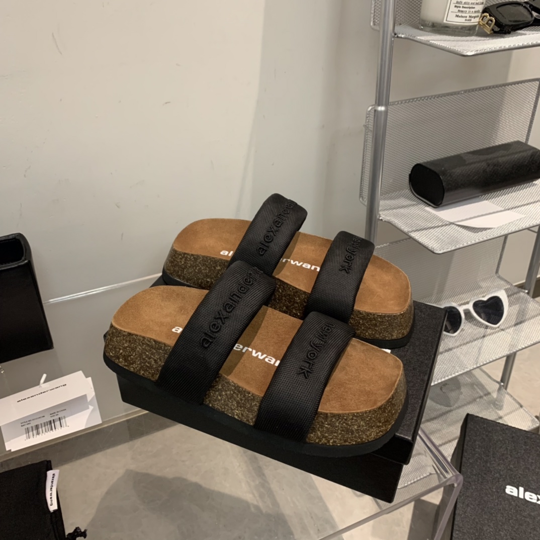 Alexander Wang Ronan Nylon Slide Sandals - DesignerGu