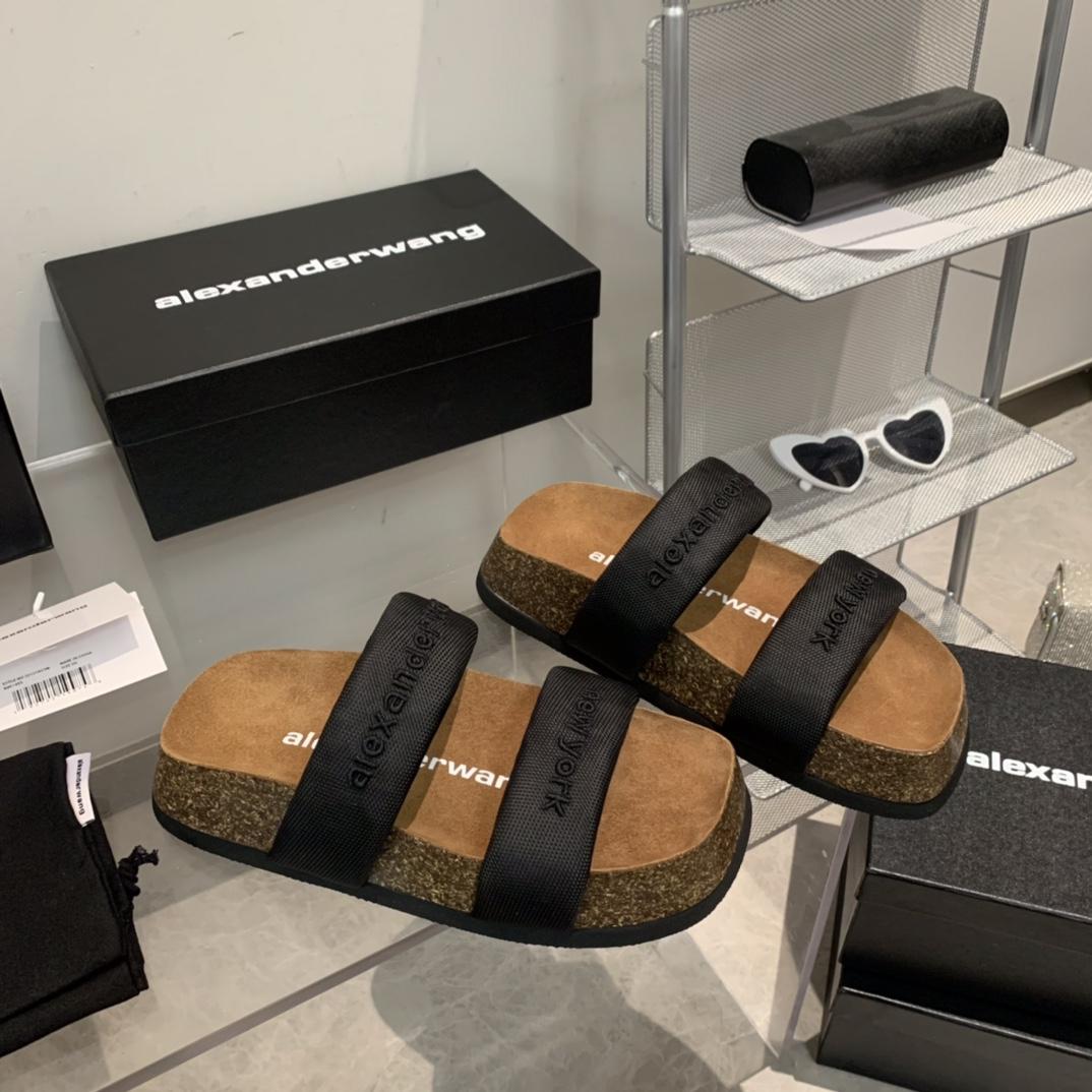 Alexander Wang Ronan Nylon Slide Sandals - DesignerGu