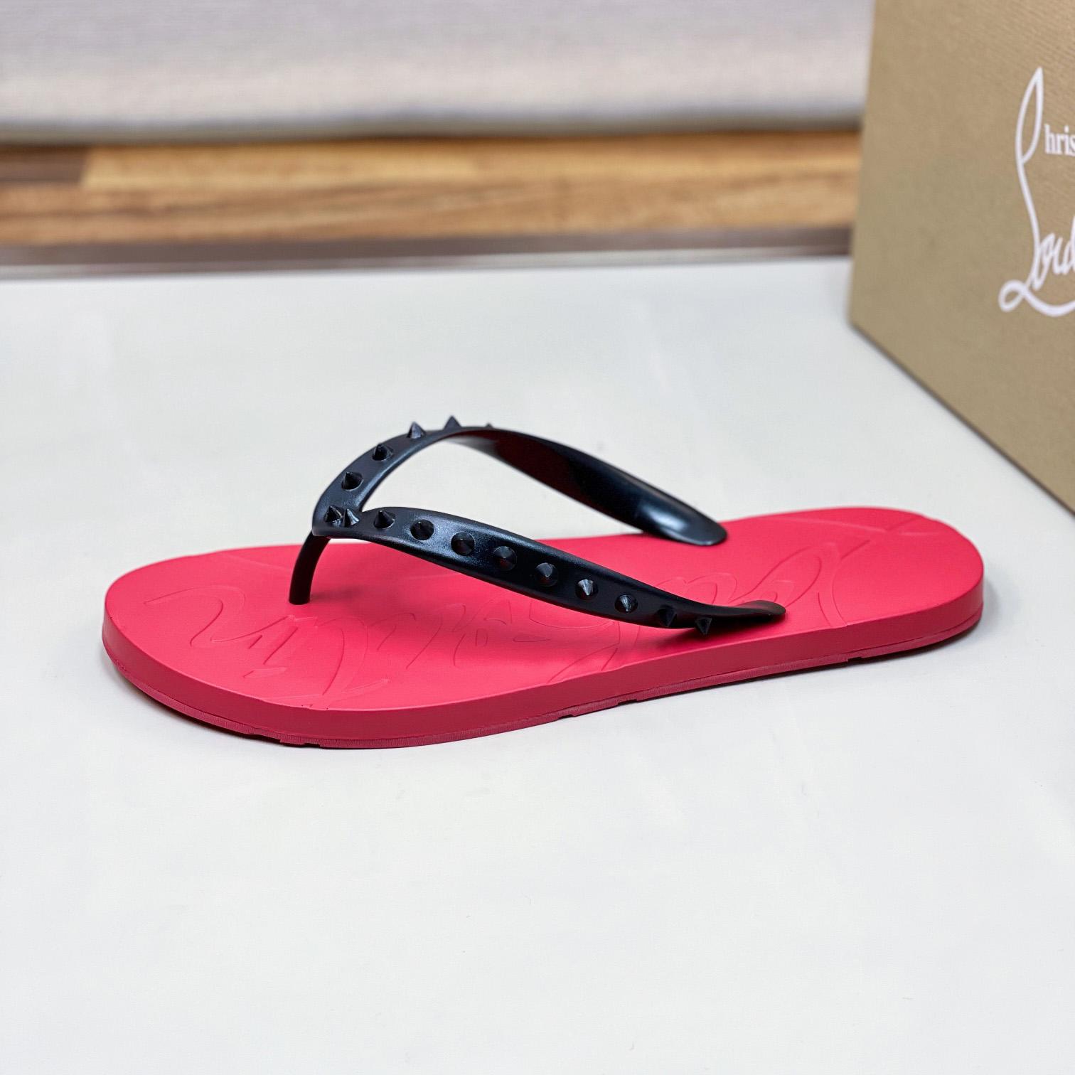 Christian Louboutin Loubi Flip Man Flip-flops - Rubber - DesignerGu