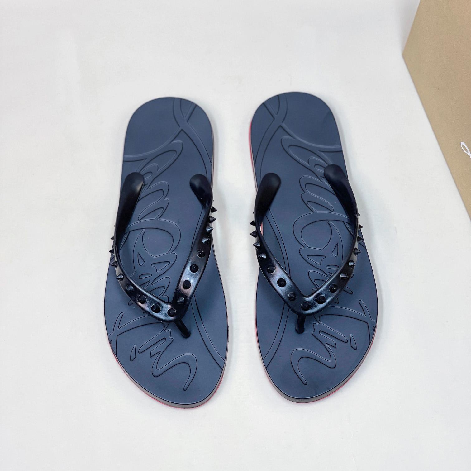 Christian Louboutin Loubi Flip Man Flip-flops - Rubber - DesignerGu