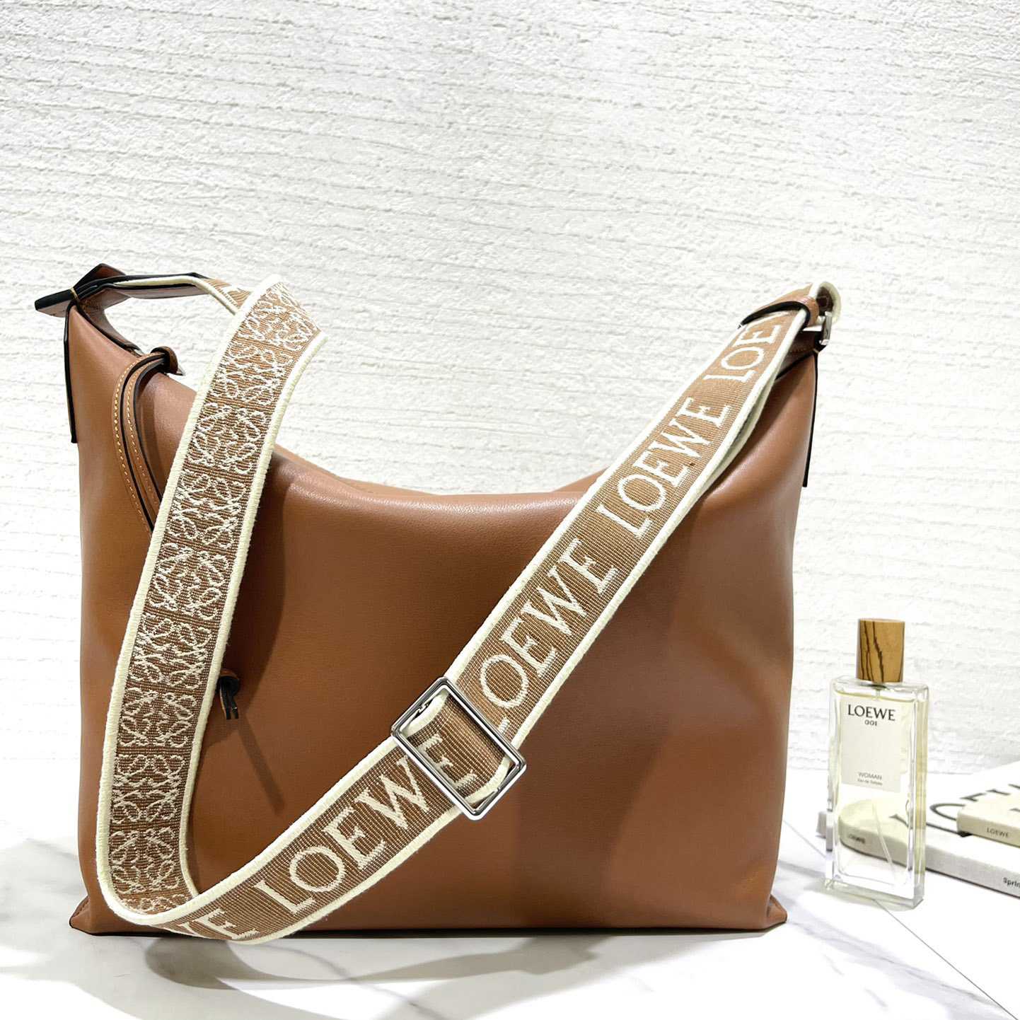 Loewe Cubi Crossbody Bag In Supple Smooth Calfskin And Jacquard - DesignerGu