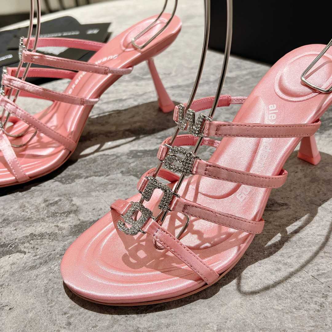 Alexander Wang Nala 65/80 Logo Sandal In Satin - DesignerGu