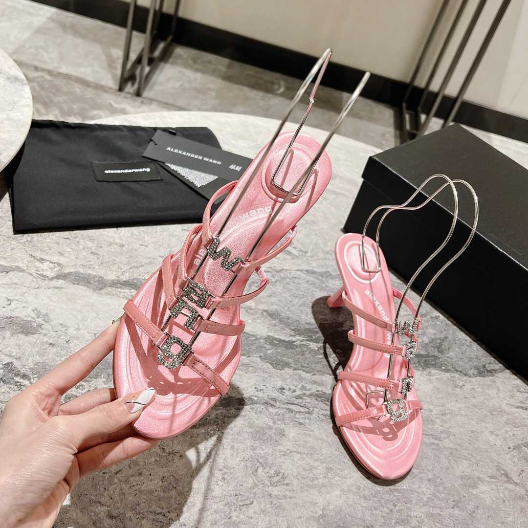 Alexander Wang Nala 65/80 Logo Sandal In Satin - DesignerGu