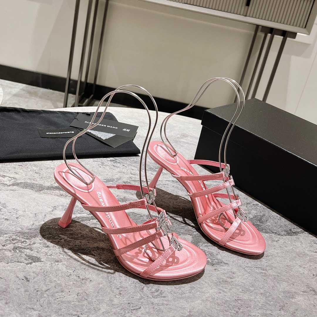 Alexander Wang Nala 65/80 Logo Sandal In Satin - DesignerGu