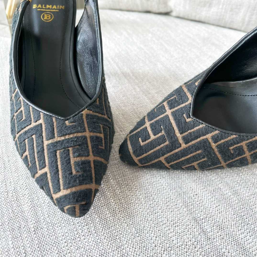 Balmain Monogram-pattern slingback Pumps - DesignerGu