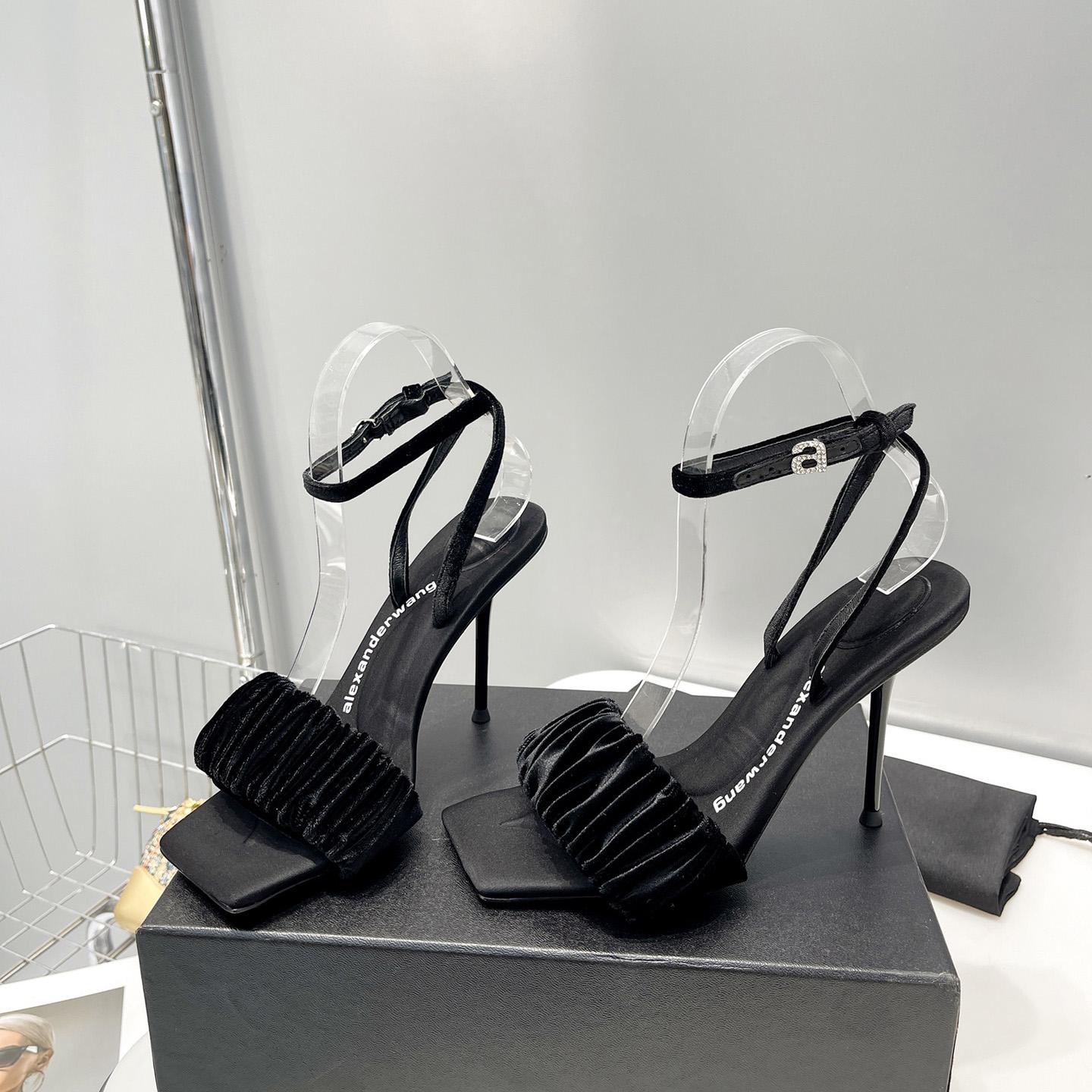 Alexander Wang Julie Scrunchie Sandal In Velvet - DesignerGu