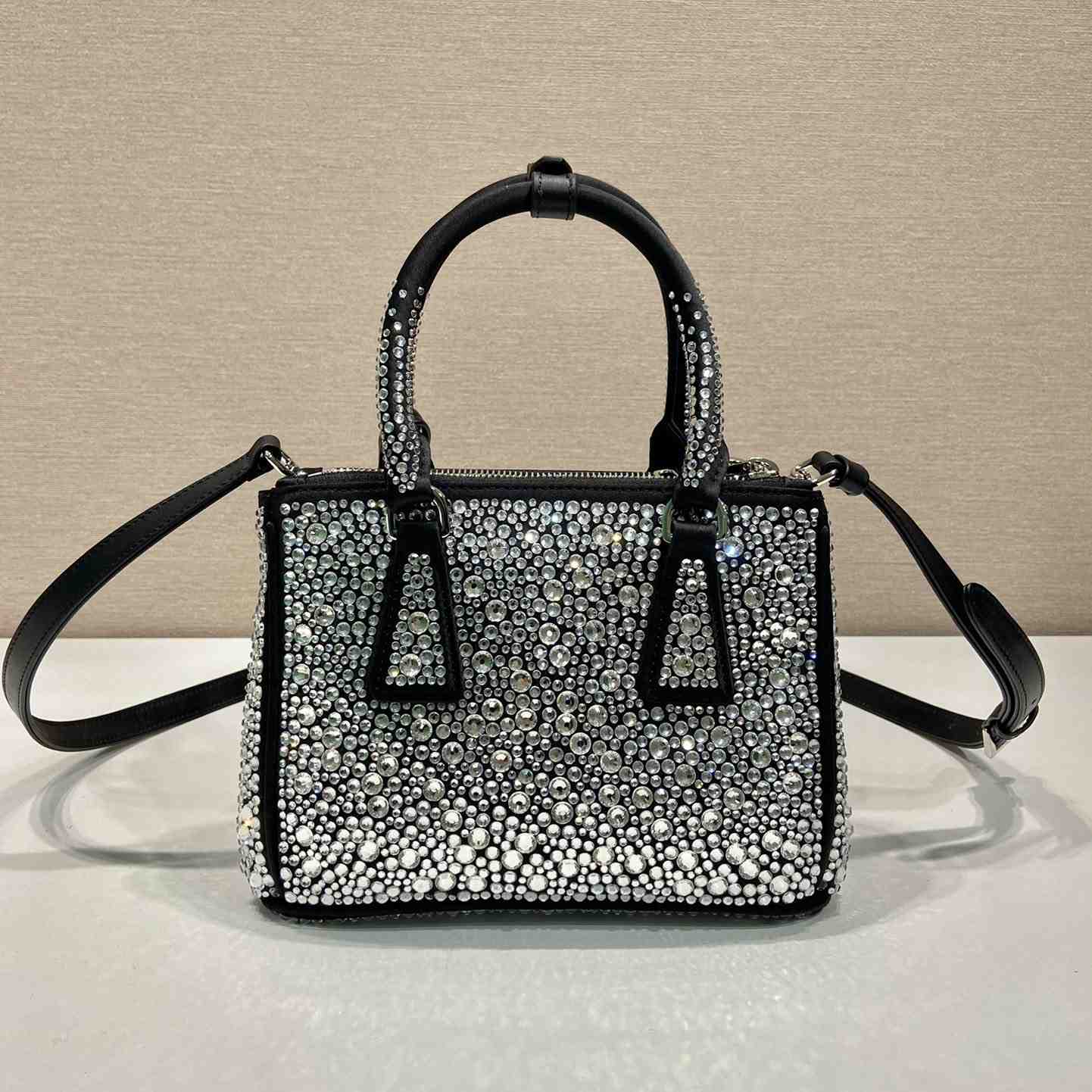 Prada Galleria Satin Mini-bag With Crystals - DesignerGu