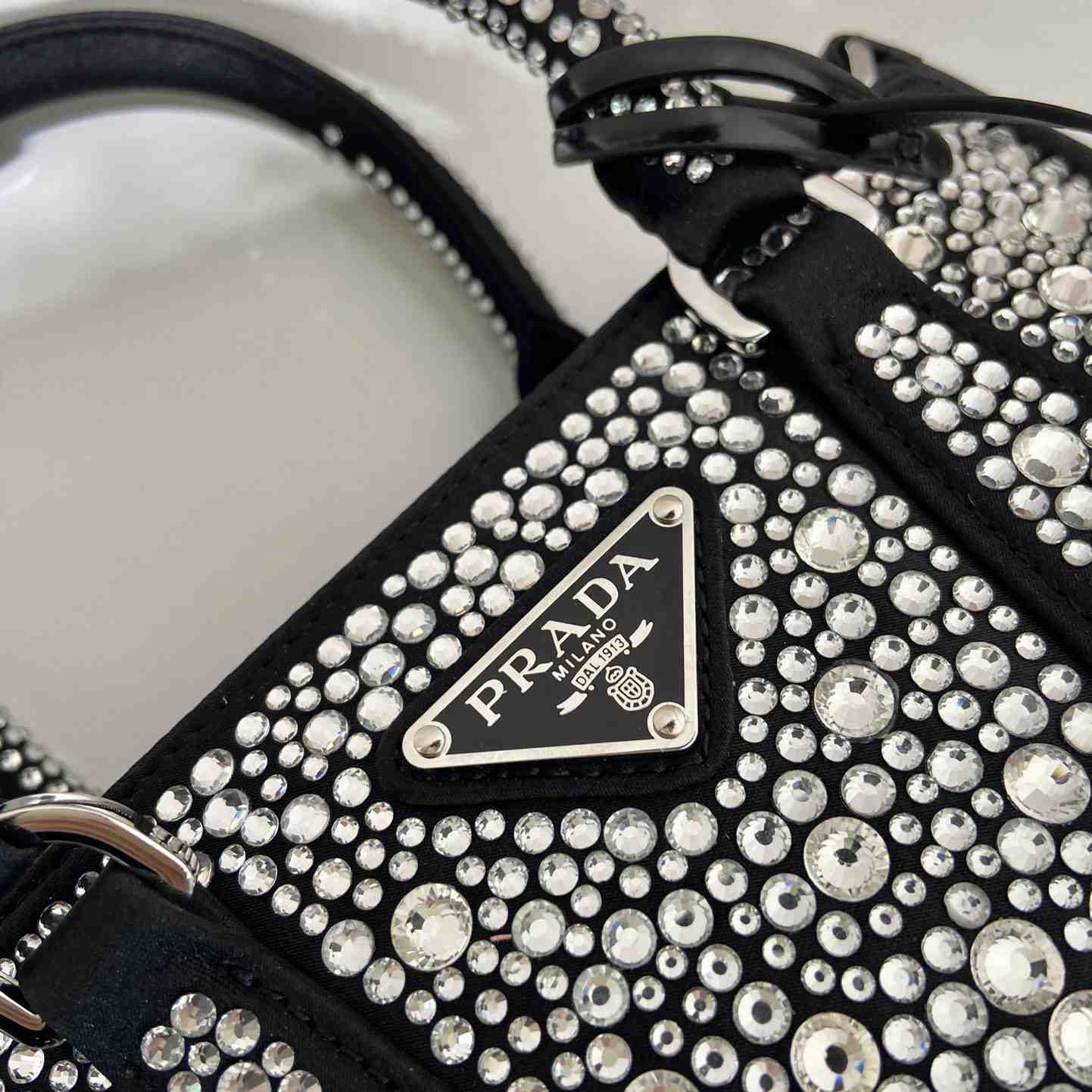 Prada Galleria Satin Mini-bag With Crystals - DesignerGu