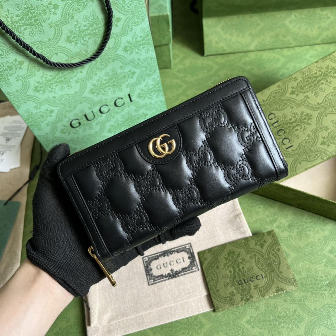 Gucci GG Matelasse Zip-around Wallet - DesignerGu