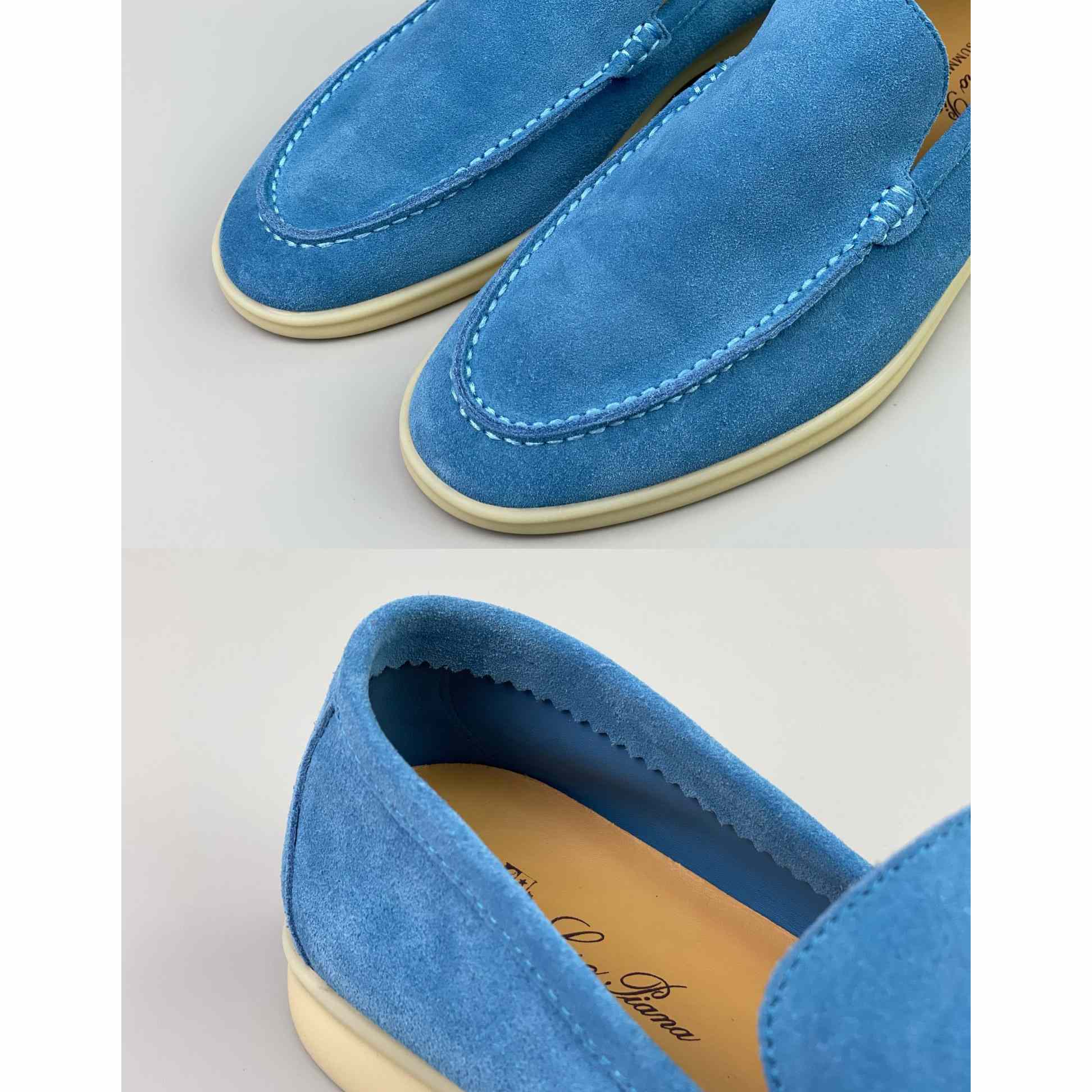 Loro Piana Summer Walk Loafers In Blue - DesignerGu