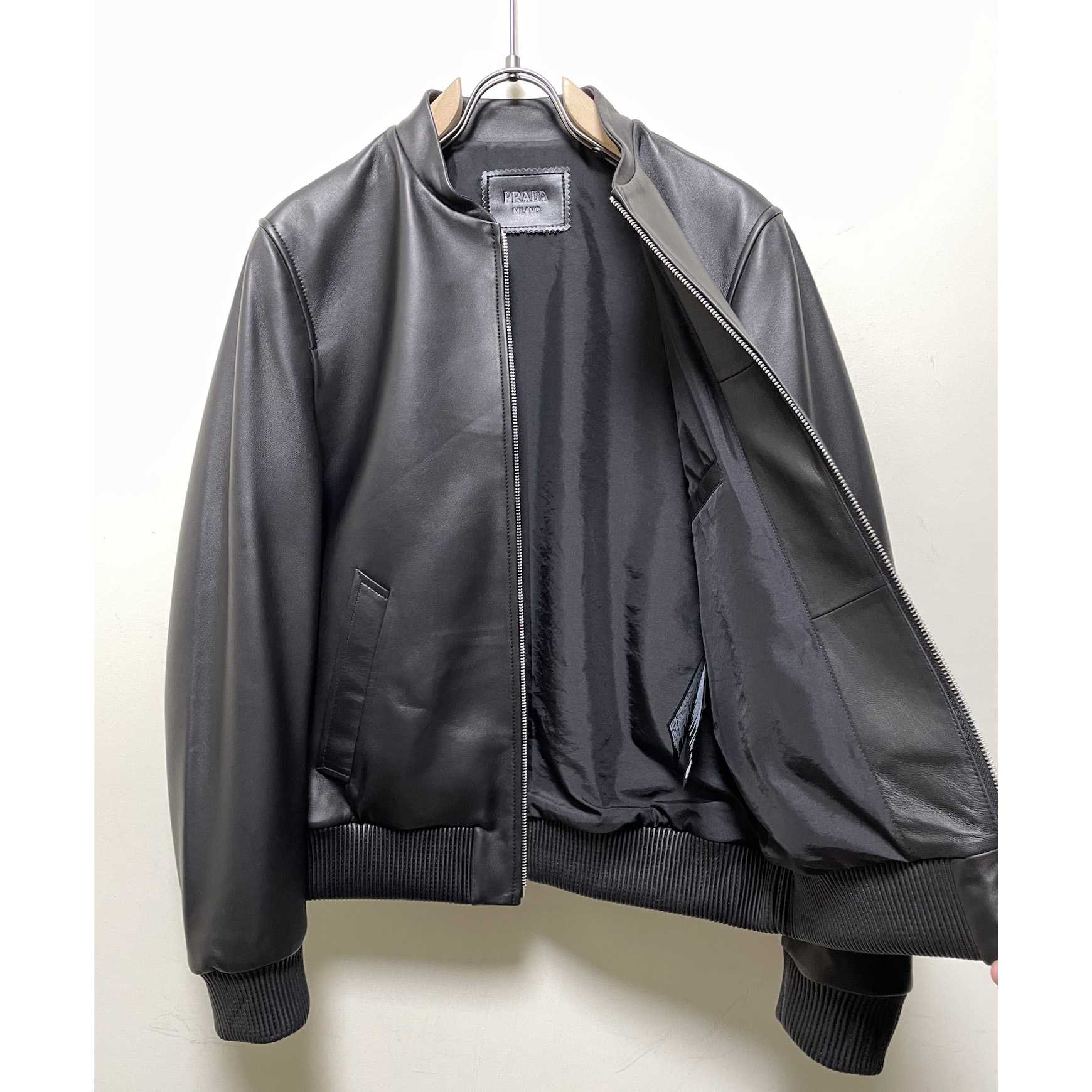 Prada Nappa Leather Bomber Jacket - DesignerGu