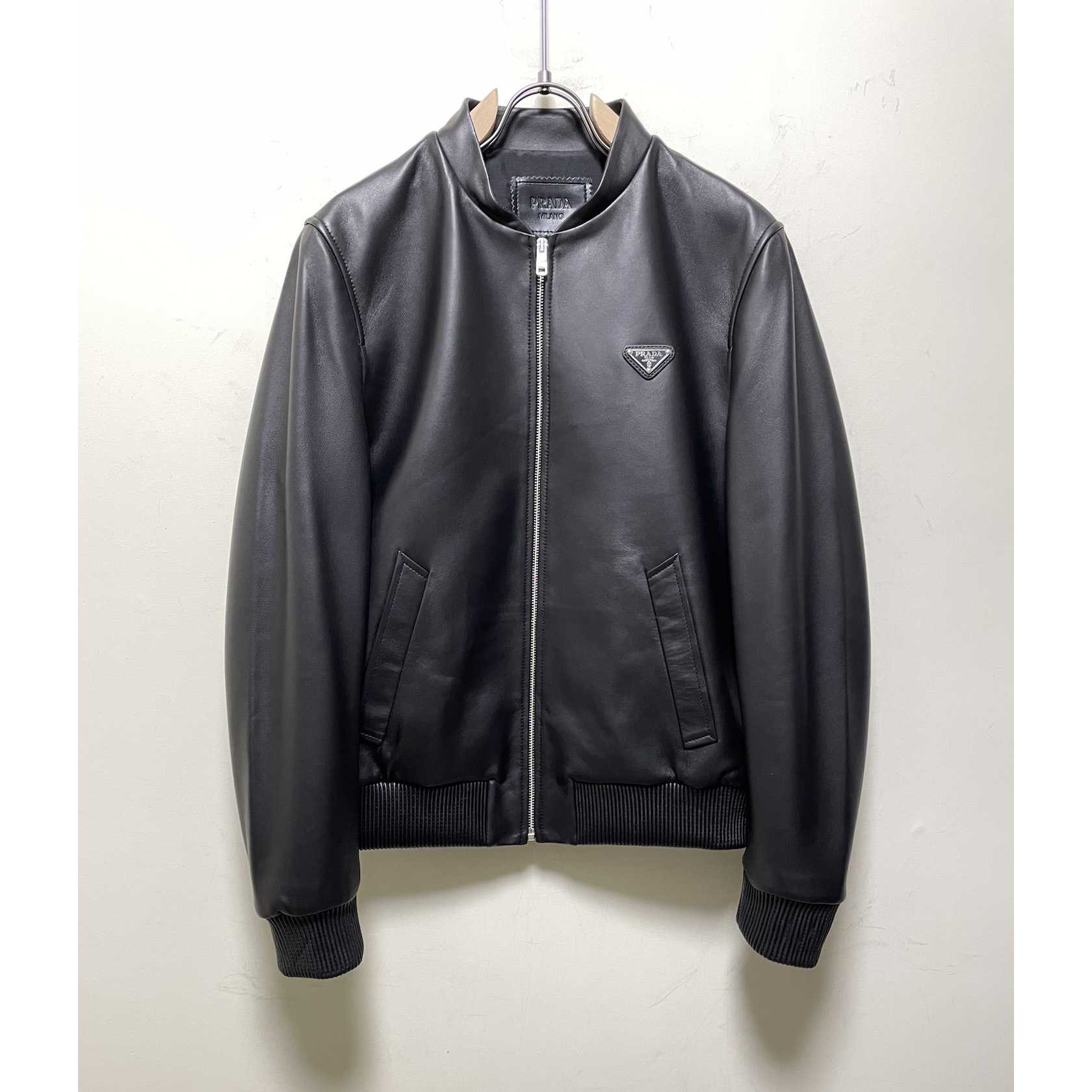 Prada Nappa Leather Bomber Jacket - DesignerGu