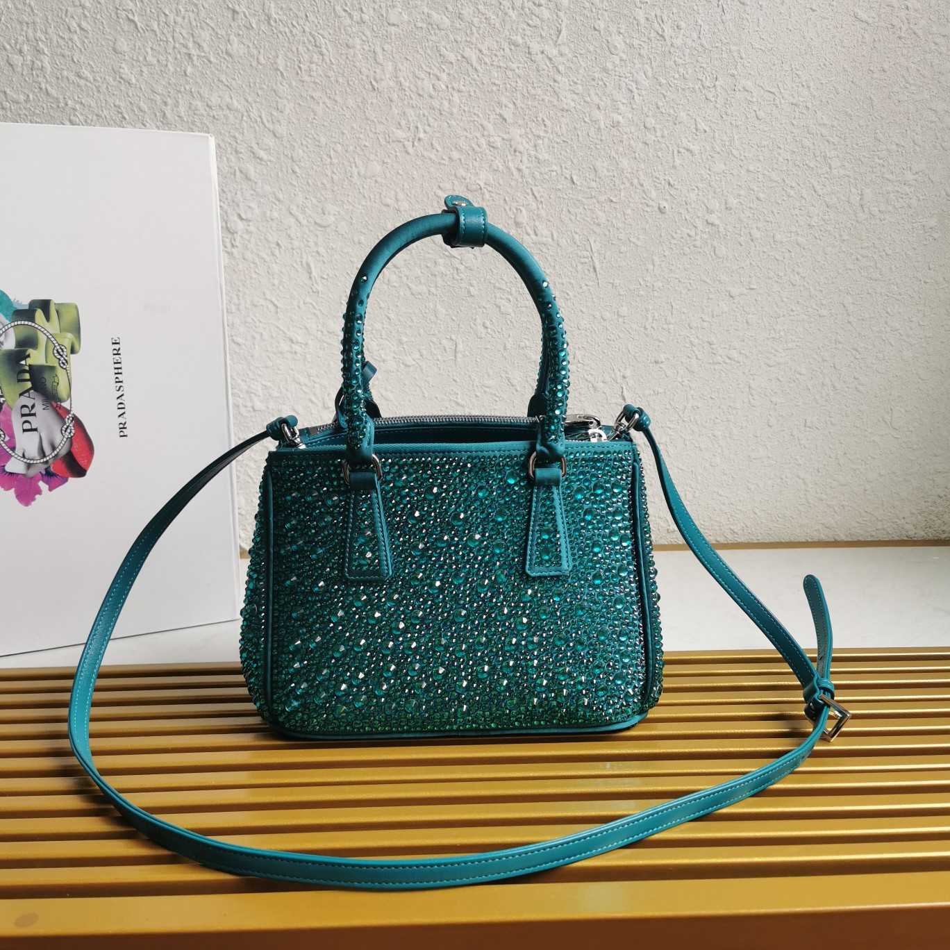 Prada Galleria satin Mini-Bag With Crystals - DesignerGu