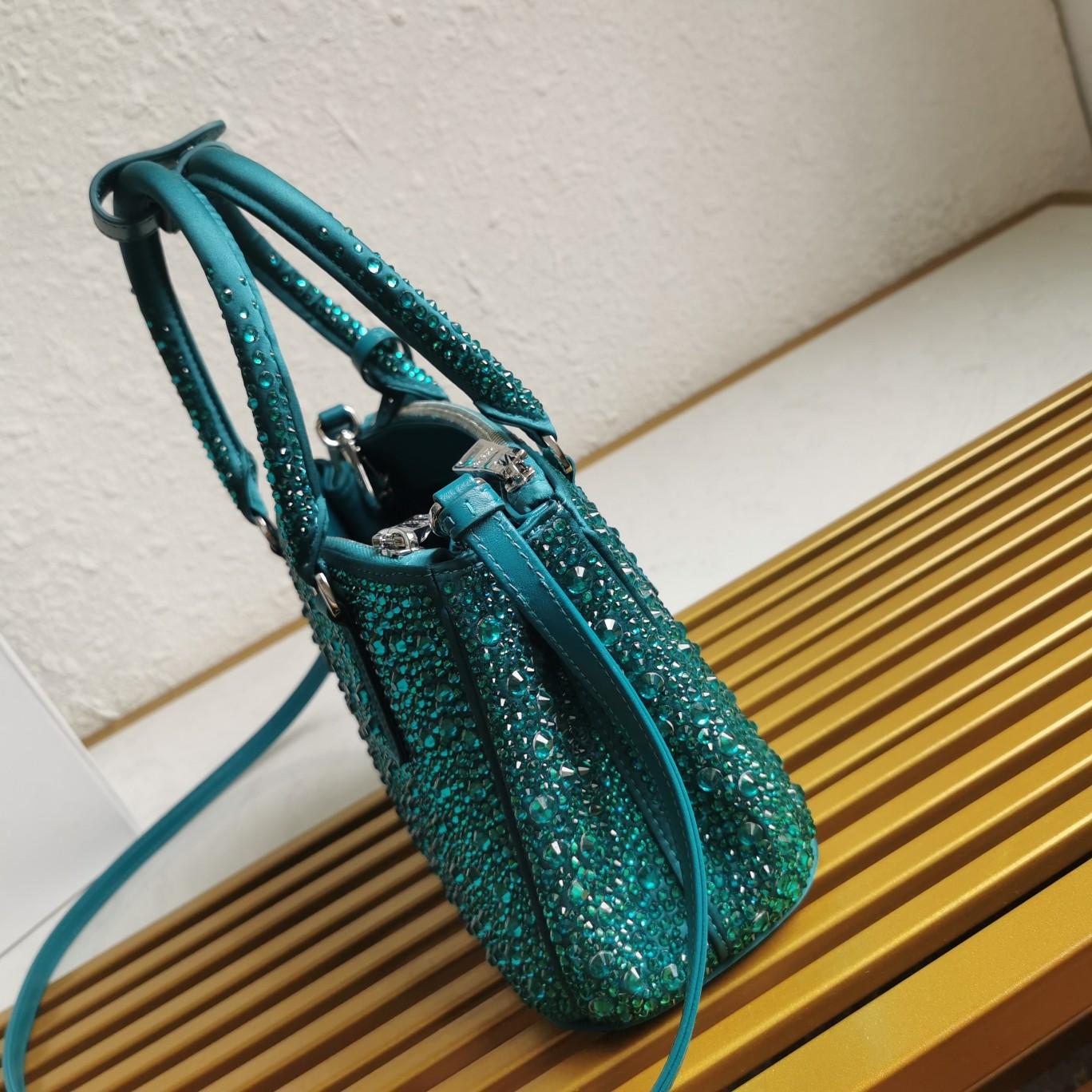 Prada Galleria satin Mini-Bag With Crystals - DesignerGu