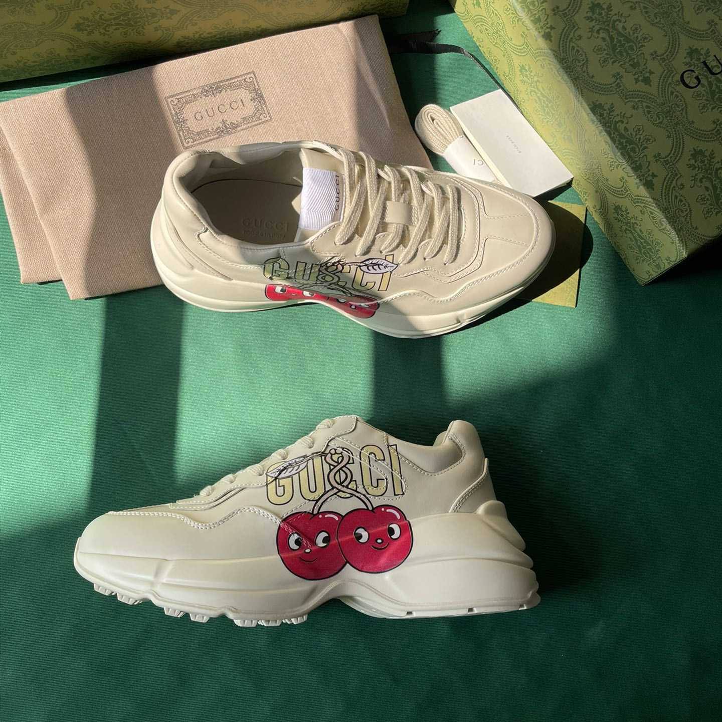 Gucci Rhyton Sneaker With CherryPrint(upon uk size) - DesignerGu