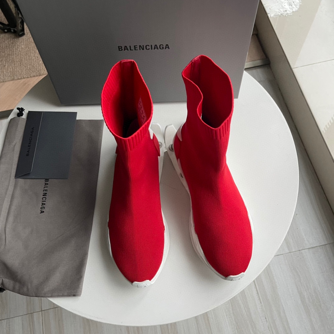 Balenciaga Speed Sneaker In Red - DesignerGu