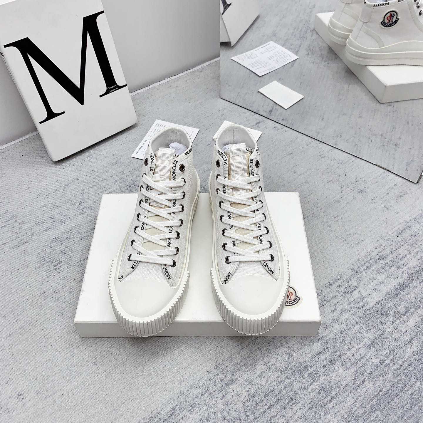 Moncler White Lissex Sneakers - DesignerGu