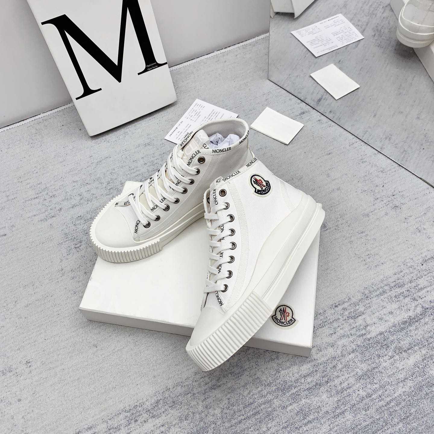 Moncler White Lissex Sneakers - DesignerGu