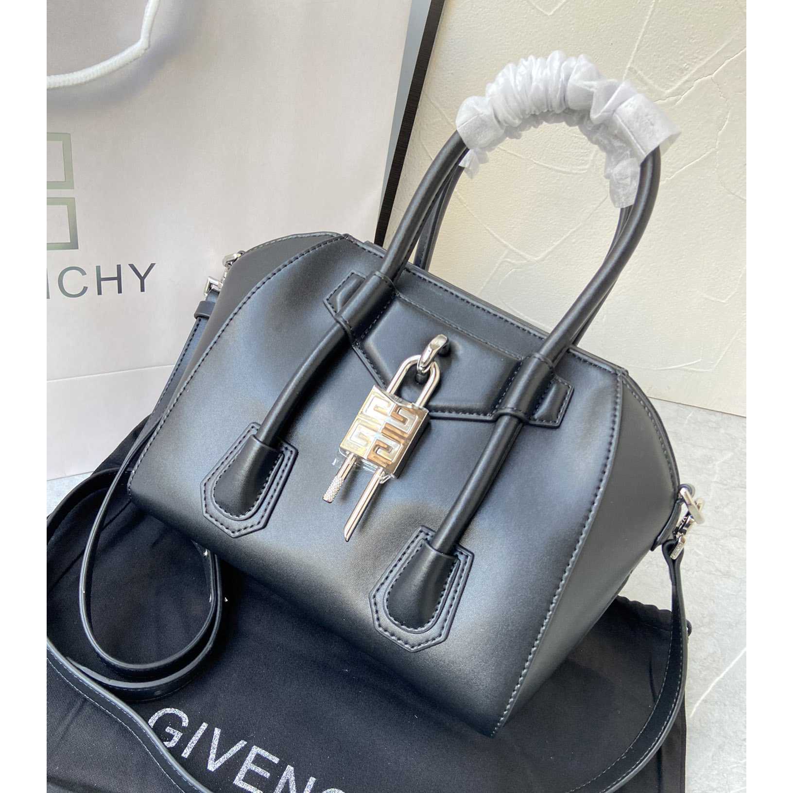 Givenchy Mini Antigona Lock Bag In Box Leather (23*27*13cm) - DesignerGu