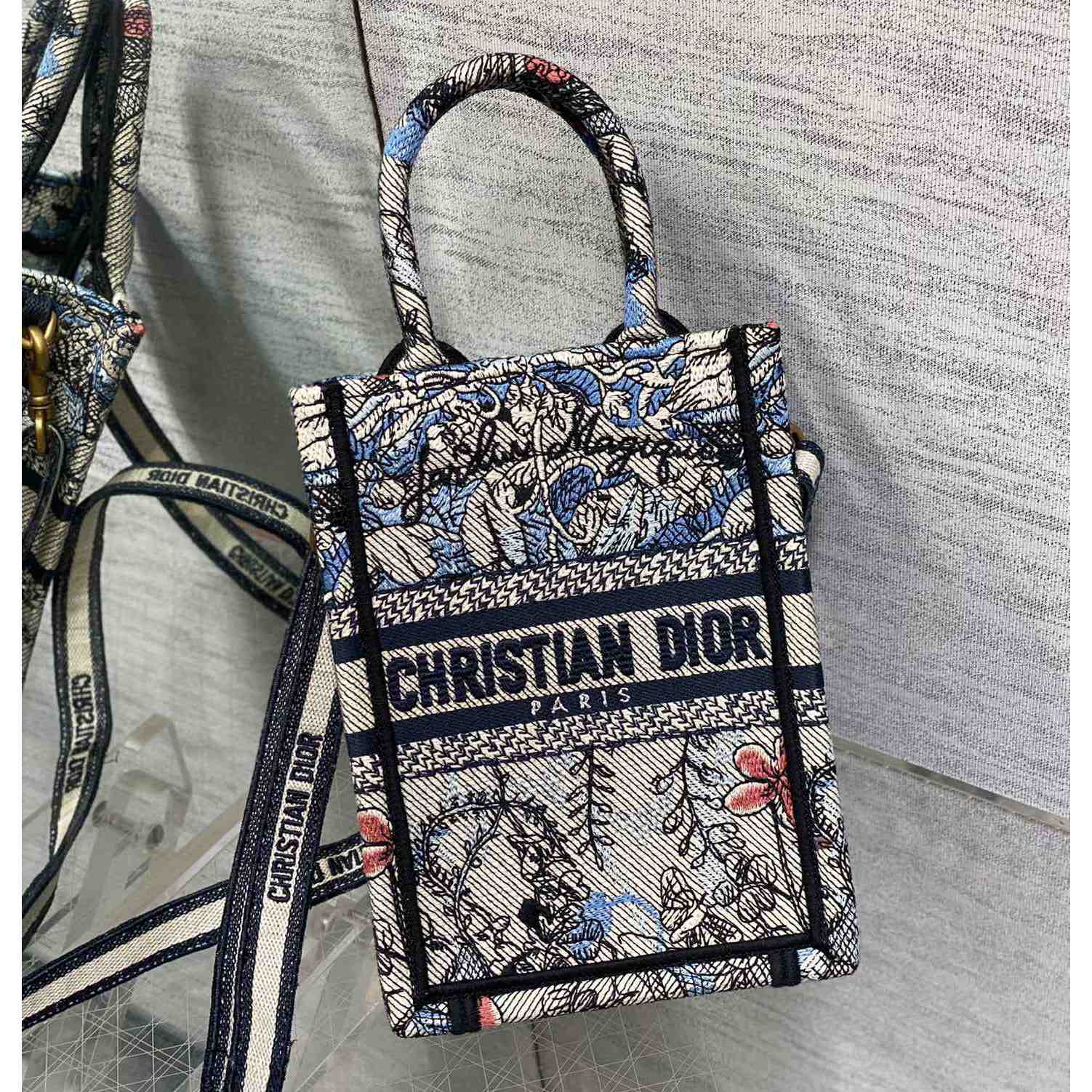 Dior Mini Dior Book Tote Phone Bag - DesignerGu