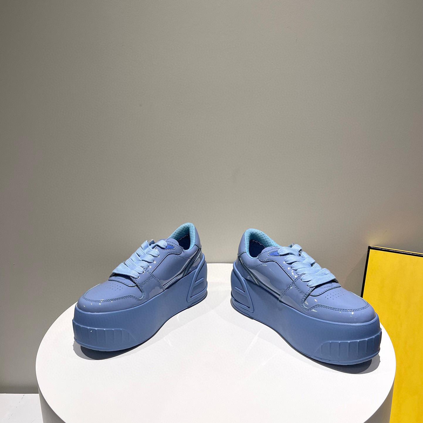 Fendi Fashion Show Blue Leather Low-Tops Sneaker  - DesignerGu