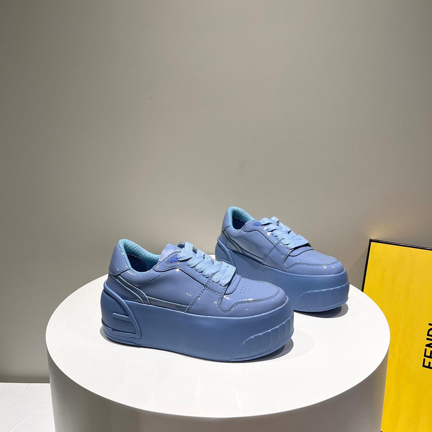 Fendi Fashion Show Blue Leather Low-Tops Sneaker  - DesignerGu