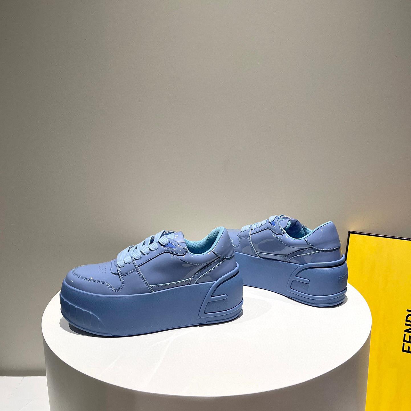 Fendi Fashion Show Blue Leather Low-Tops Sneaker  - DesignerGu