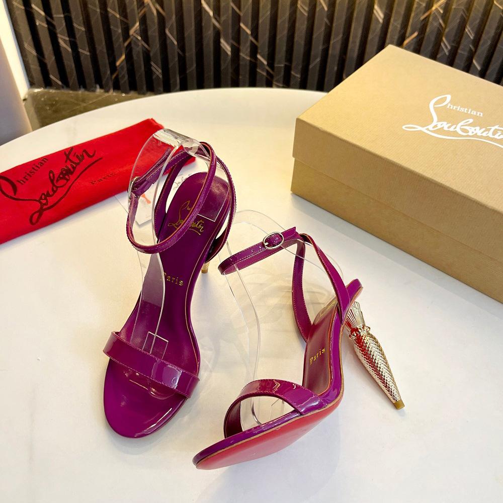 Christian Louboutin Lipqueen 105 Patent Leather Sandals - DesignerGu