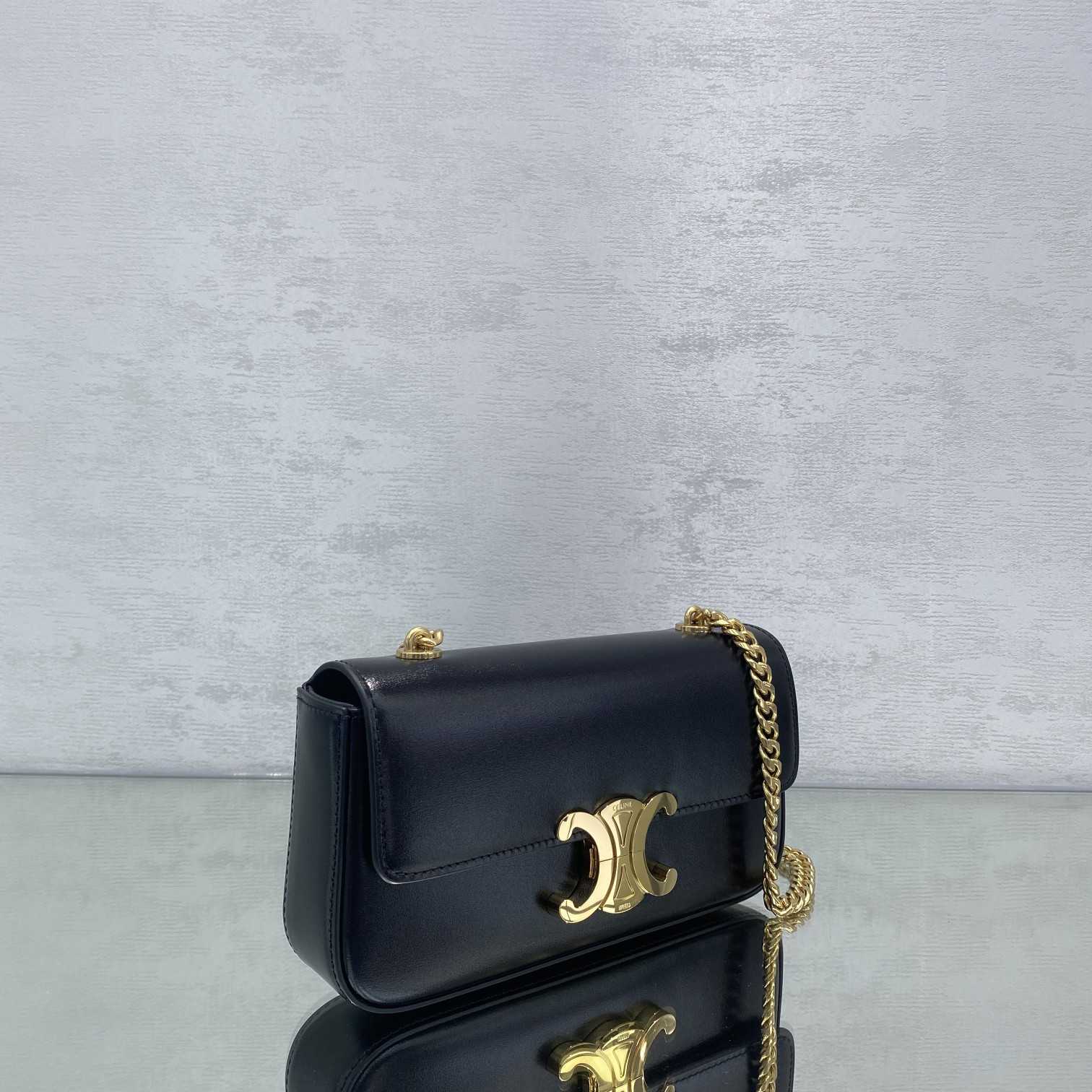 Celine Chain Box Triomphe Bag In Shiny Calfskin - DesignerGu