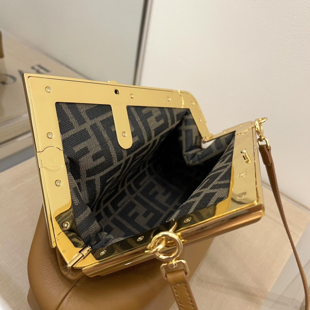 Fendi First Small Brown Leather Bag - DesignerGu