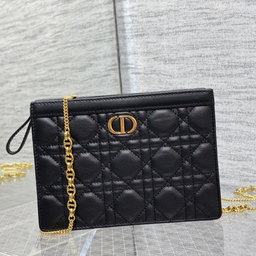 Dior Caro Zipped Pouch With Chain  - DesignerGu