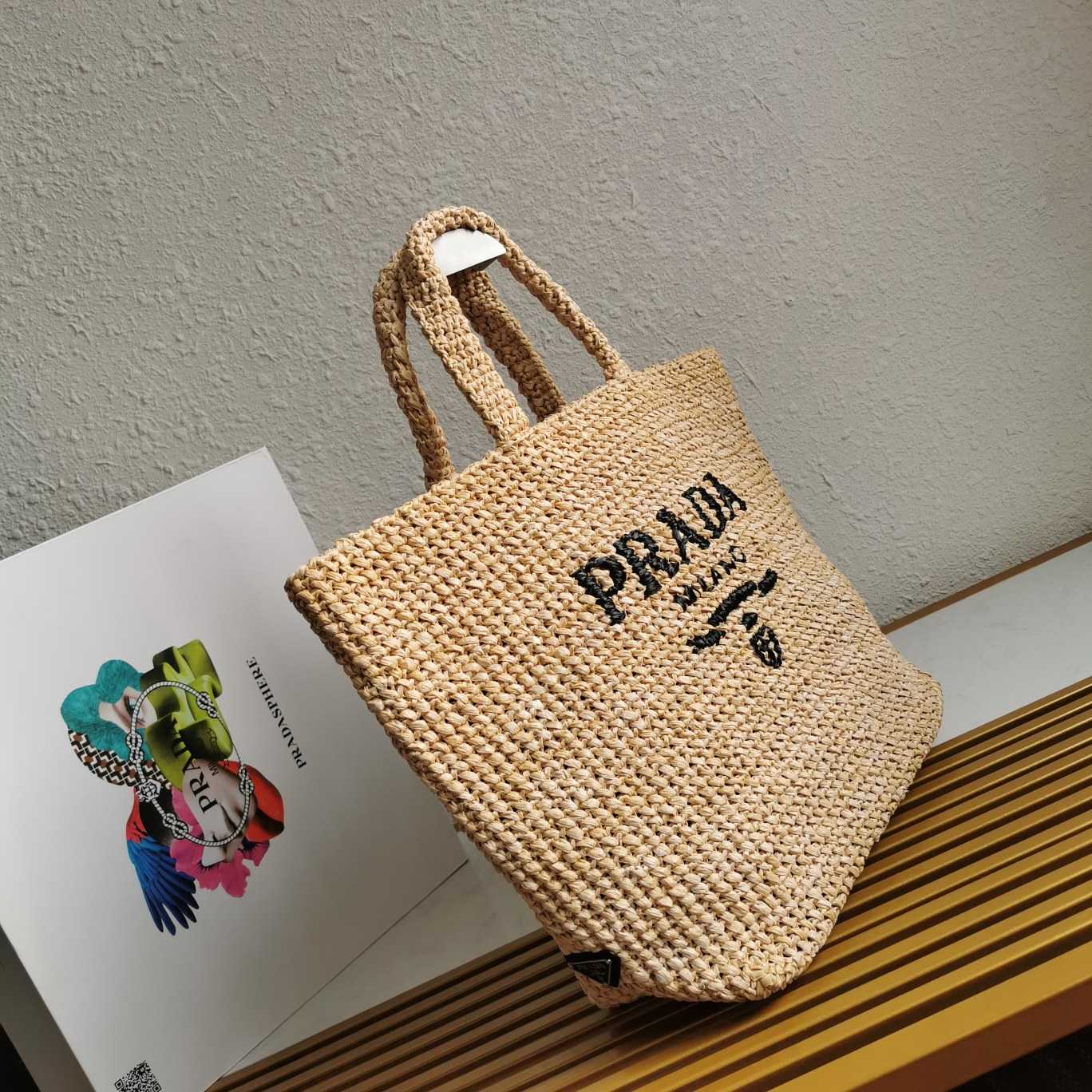 Prada Small Raffia Tote Bag - DesignerGu