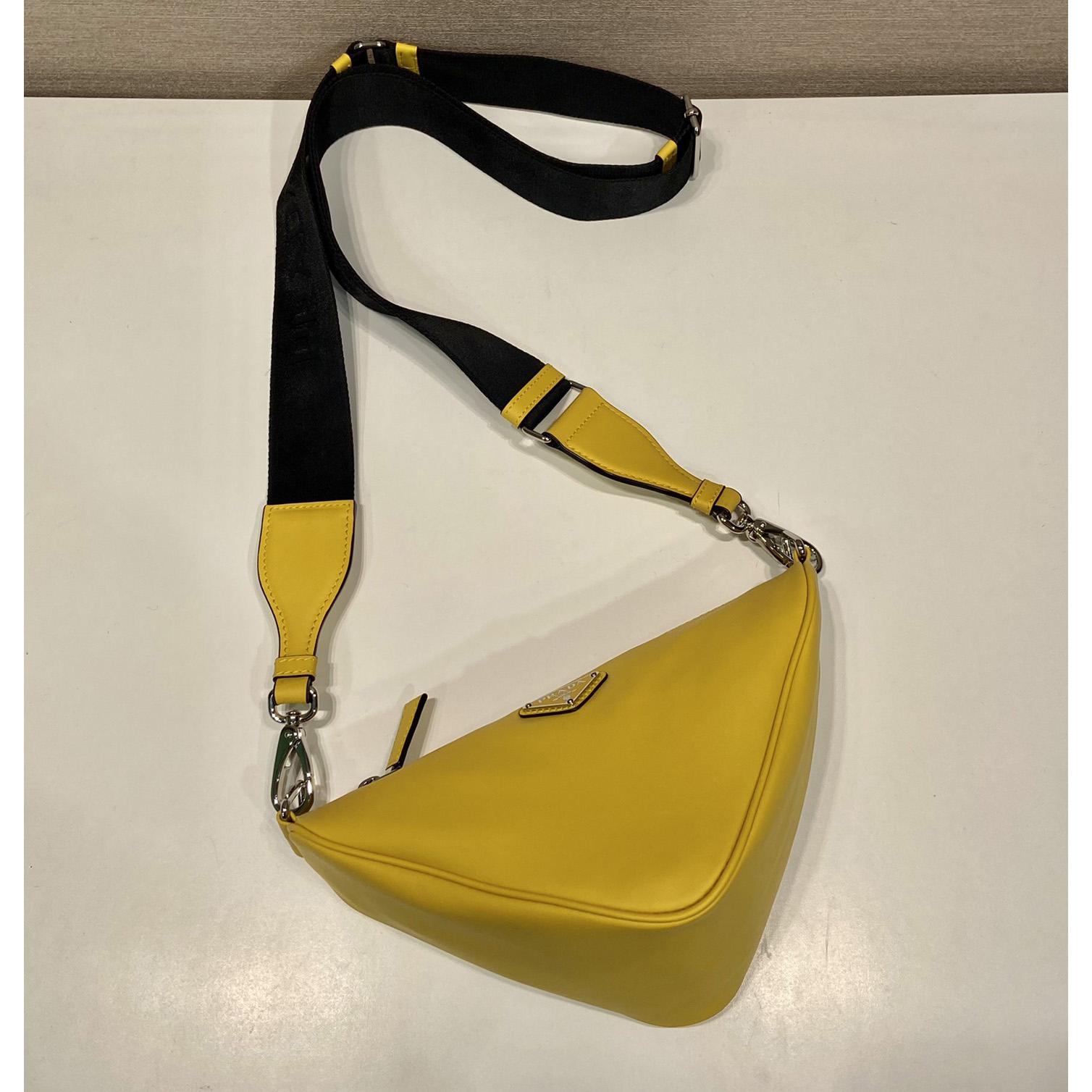 Prada Triangle Leather Bag - DesignerGu